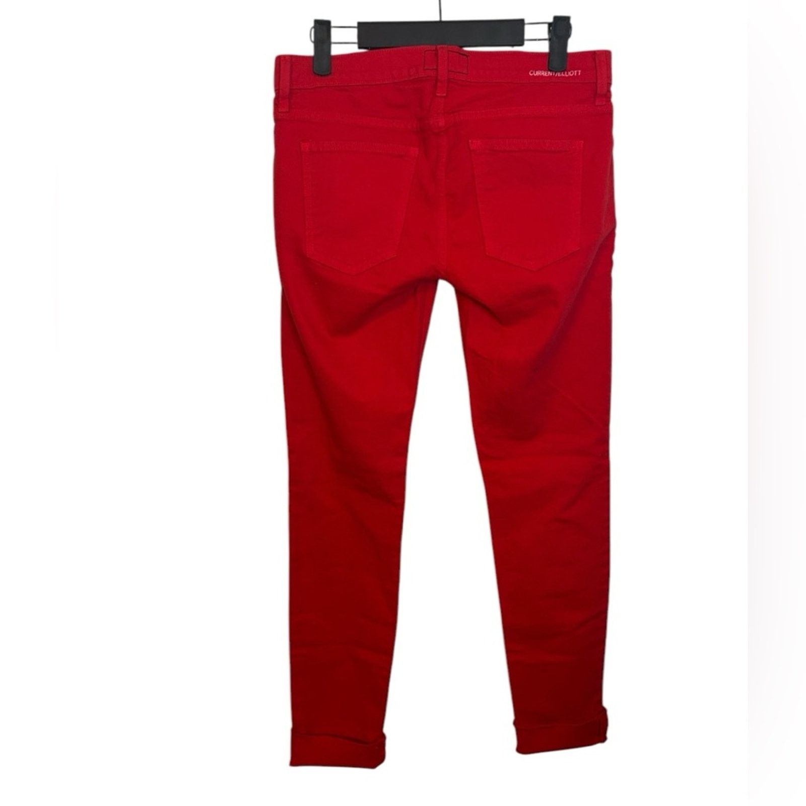 Current/Elliot Current Elliott The Rolled Skinny Jeans in Caution Red Size 26" / US 2 / IT 38 - 2 Thumbnail