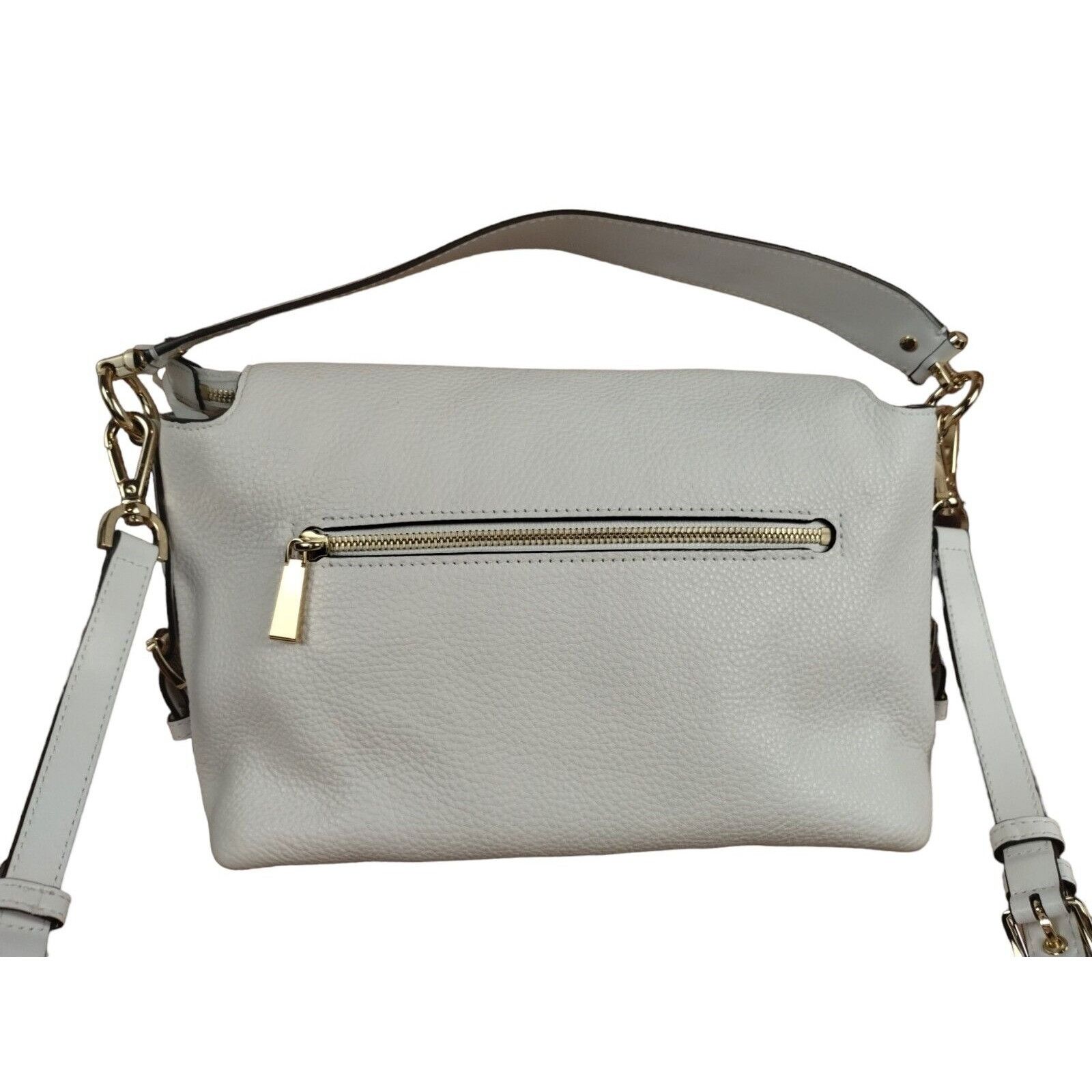 Michael Kors Michael Kors Brooke Optic White Pebbled Leather Satchel Cros Size ONE SIZE - 4 Thumbnail