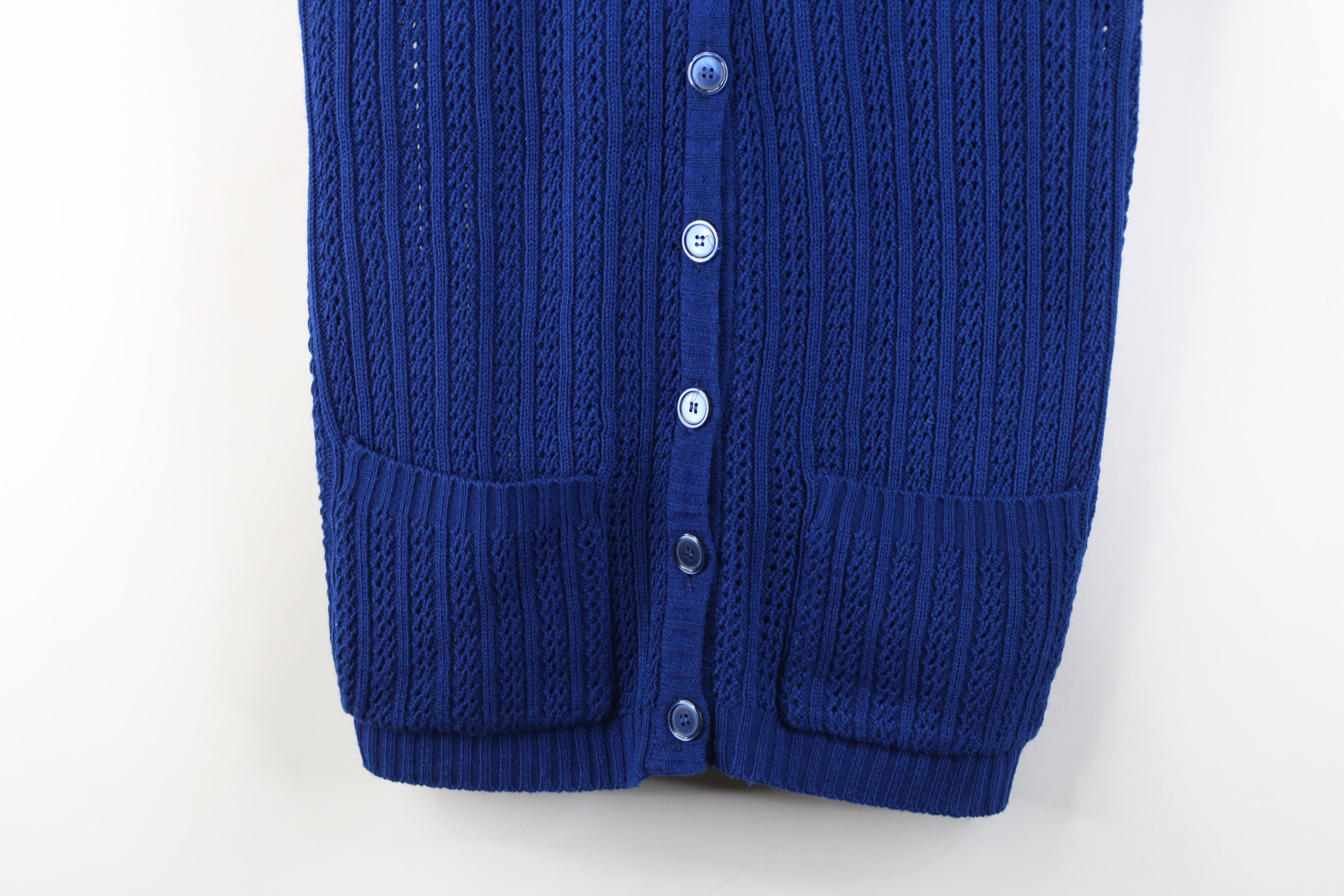 Vintage Vintage 70s Streetwear Ribbed Knit Cardigan Sweater Vest Size M / US 6-8 / IT 42-44 - 3 Thumbnail