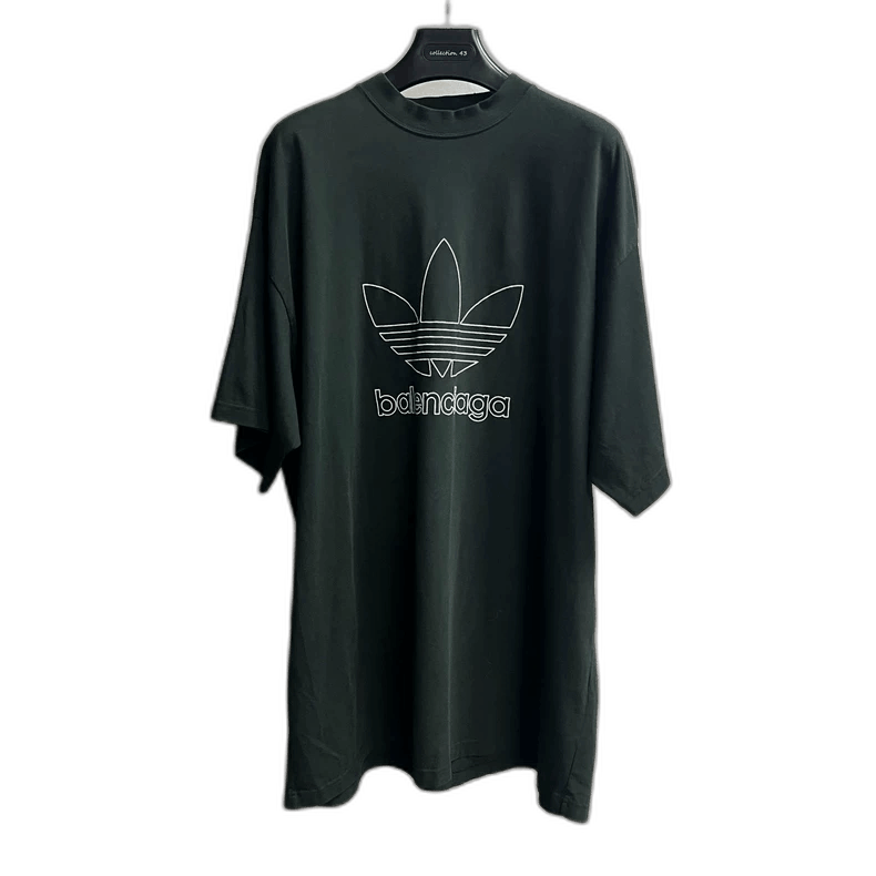 Balenciaga Adidas Green Embroidered Logo Shirt