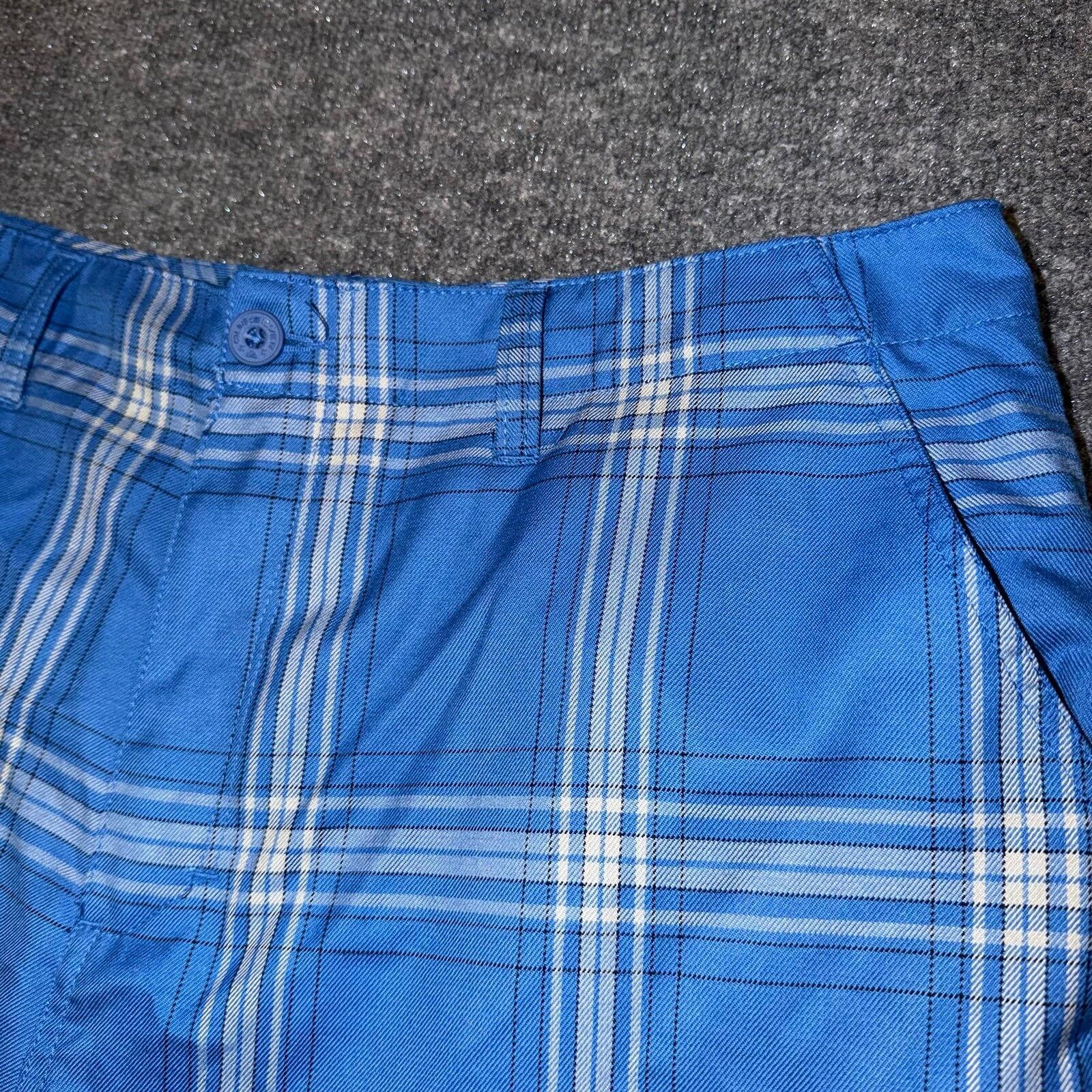 Quiksilver Quiksilver Blue Plaid Spellout Chino Surf Shorts Mens XL 36 Size US 36 / EU 52 - 3 Thumbnail