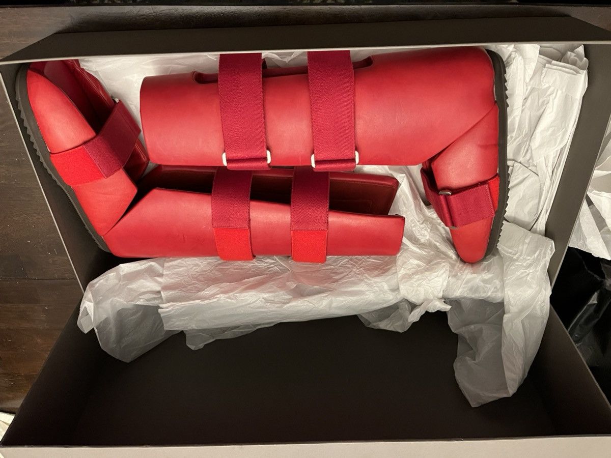 Rick Owens *SAMPLE* Rick Owens Red Leather Splint Sandal Size US 12 / EU 45 - 5 Thumbnail