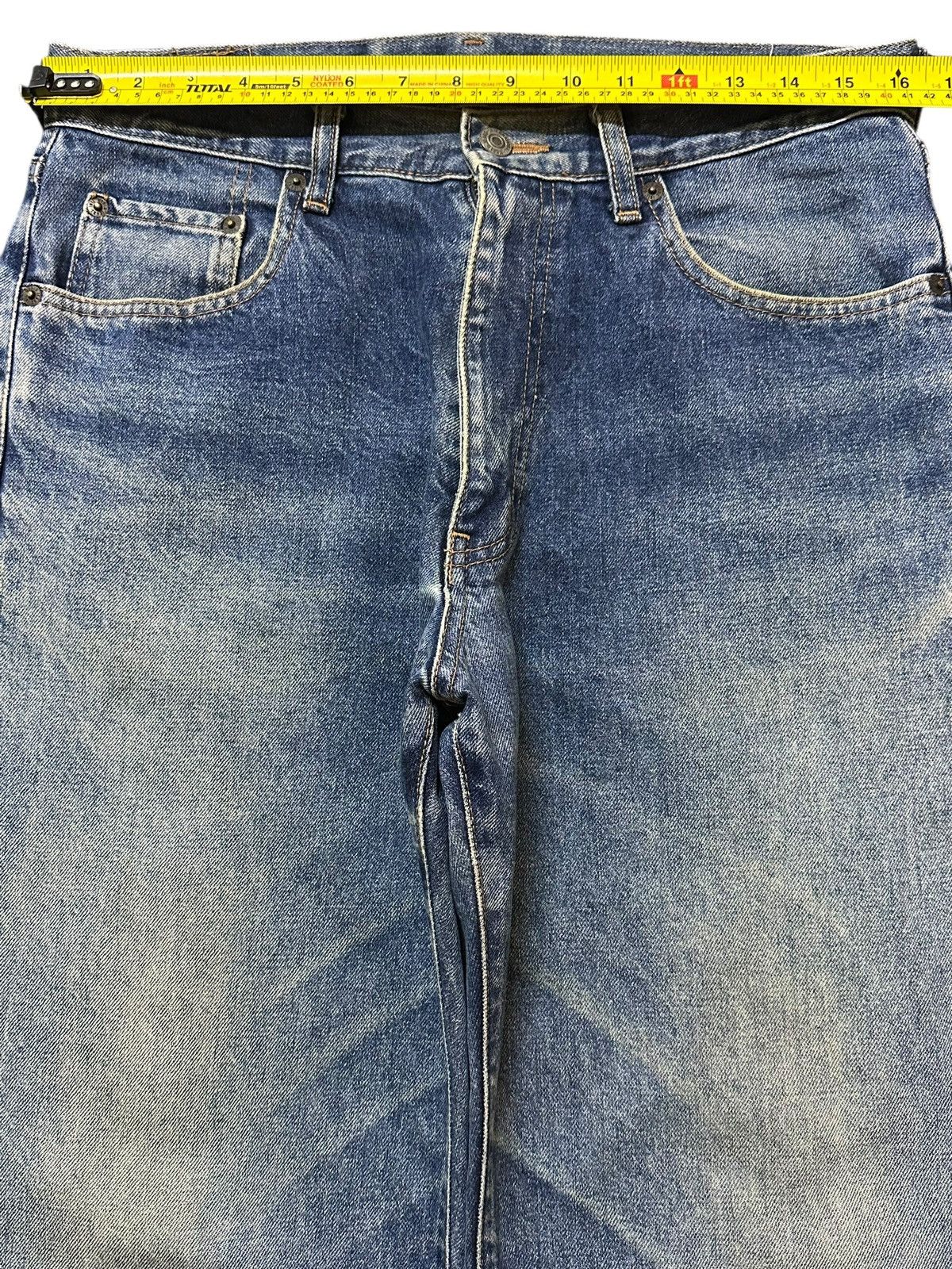 Denime Vintage Japanese Brand Blue Faded Wash Distress Baggy Jeans Size US 32 / EU 48 - 11 Thumbnail