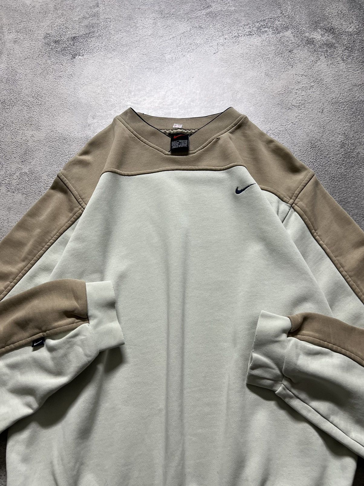 Vintage Y2k Nike 💛 Faded Mini Swoosh Sweatshirt 90’s