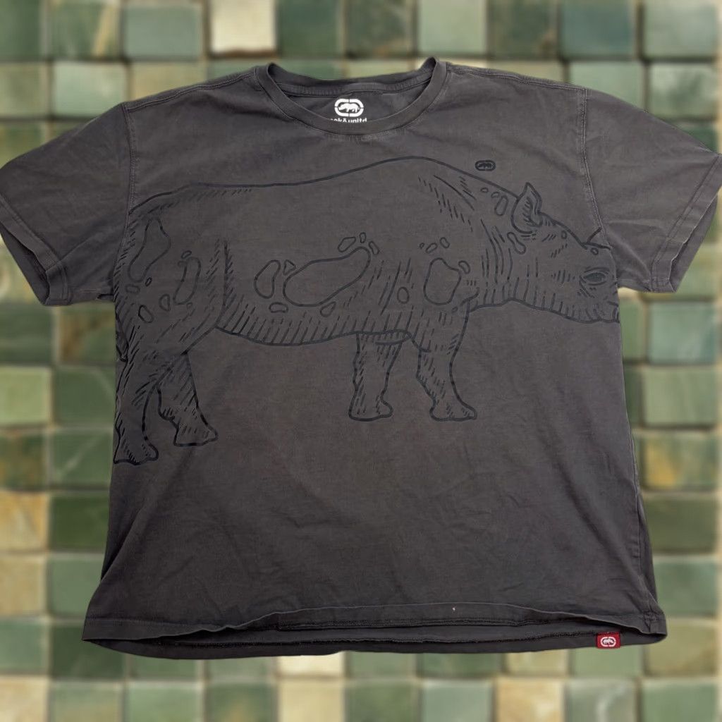 Ecko Unltd. Ecko T Shirt Men XL Gray Graphic Rhino Oversized Short Sleeve Mens XL Gray Rhino Graphic Oversized T-Shirt Size US XL / EU 56 / 4 - 1 Thumbnail