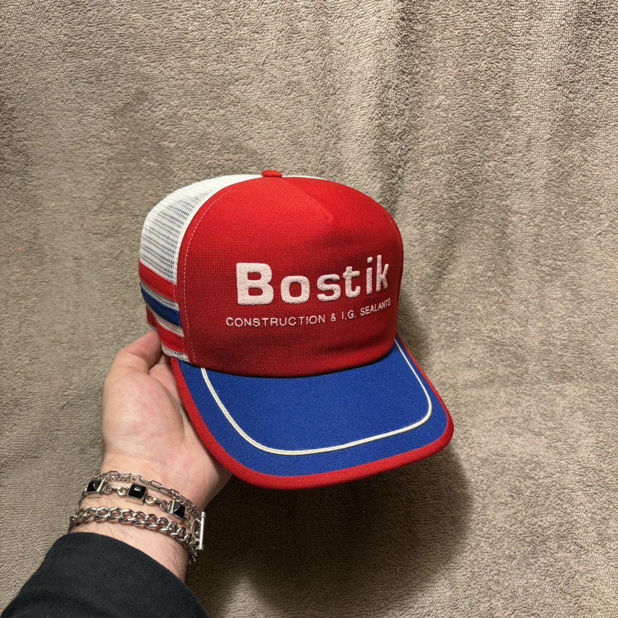 Vintage Vintage K Brand 3 Stripe Mesh Trucker SnapBack Hat 70s USA Size ONE SIZE - 1 Thumbnail