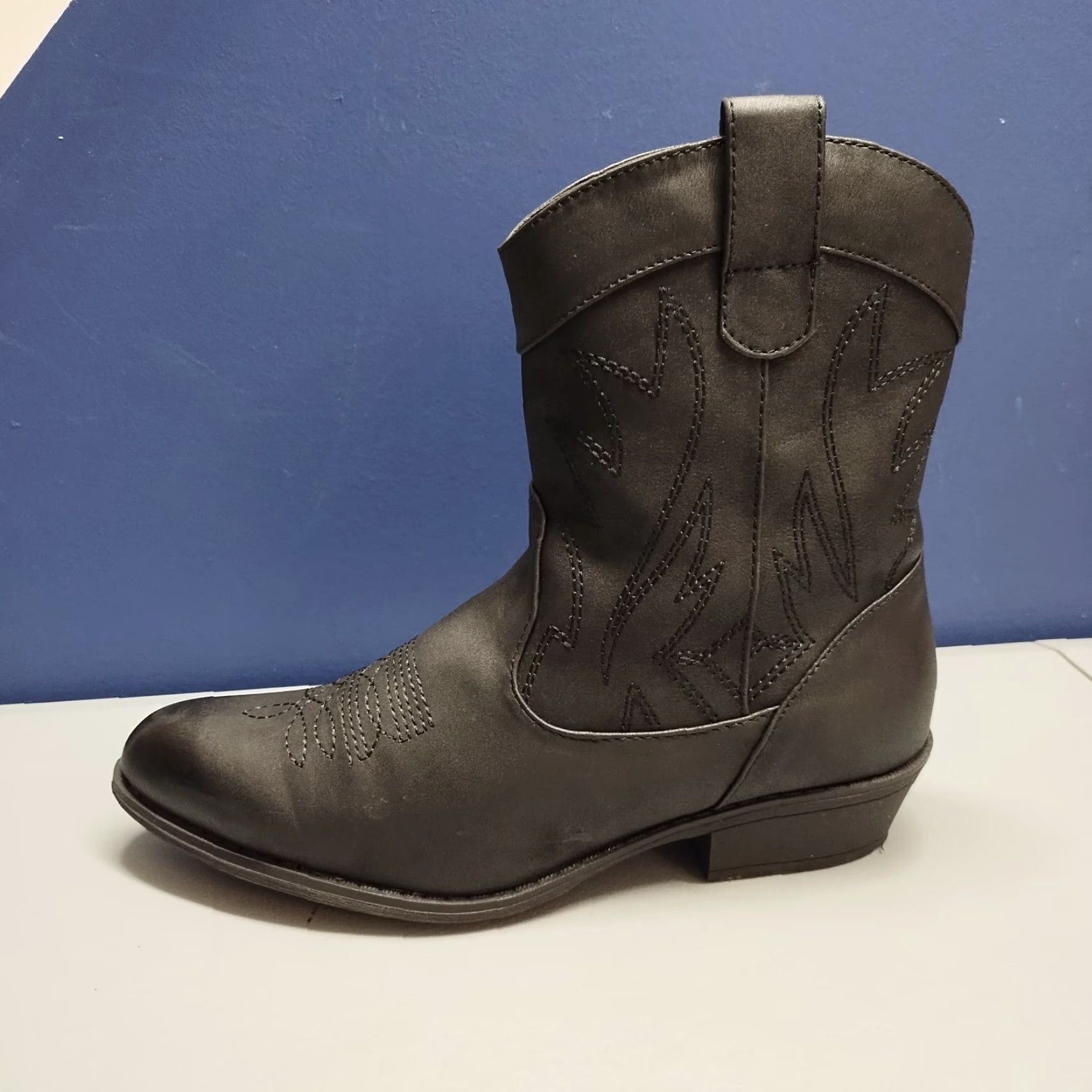 Vintage PEPPEP Western Ankle Boots Womens Size 8 Black Pointed Toe Side Zipper Block Heel - Womens - Size 8 - Black - Western - Casual - Fall Winter Size US 8 / IT 38 - 5 Thumbnail