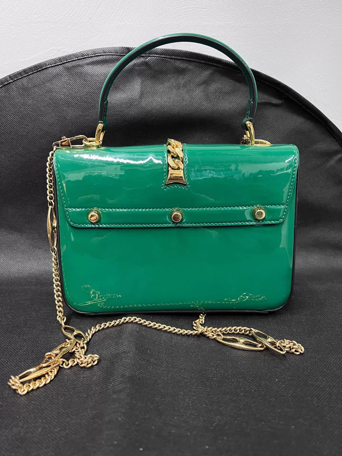 Gucci Gucci Sylvie 1969 Patent Leather Gold Buckle Bag Size ONE SIZE - 2 Thumbnail