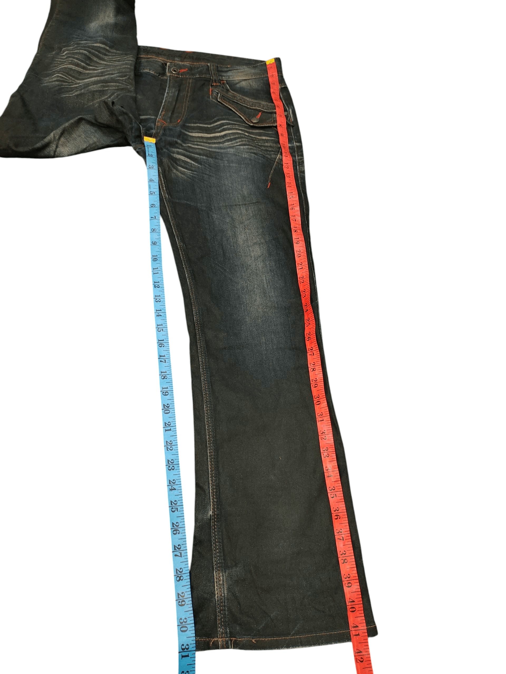 If Six Was Nine Flare Jeans Nicole Waxed Denim Bootcut Ifsixwasnine Lgb Size US 35 - 19 Thumbnail