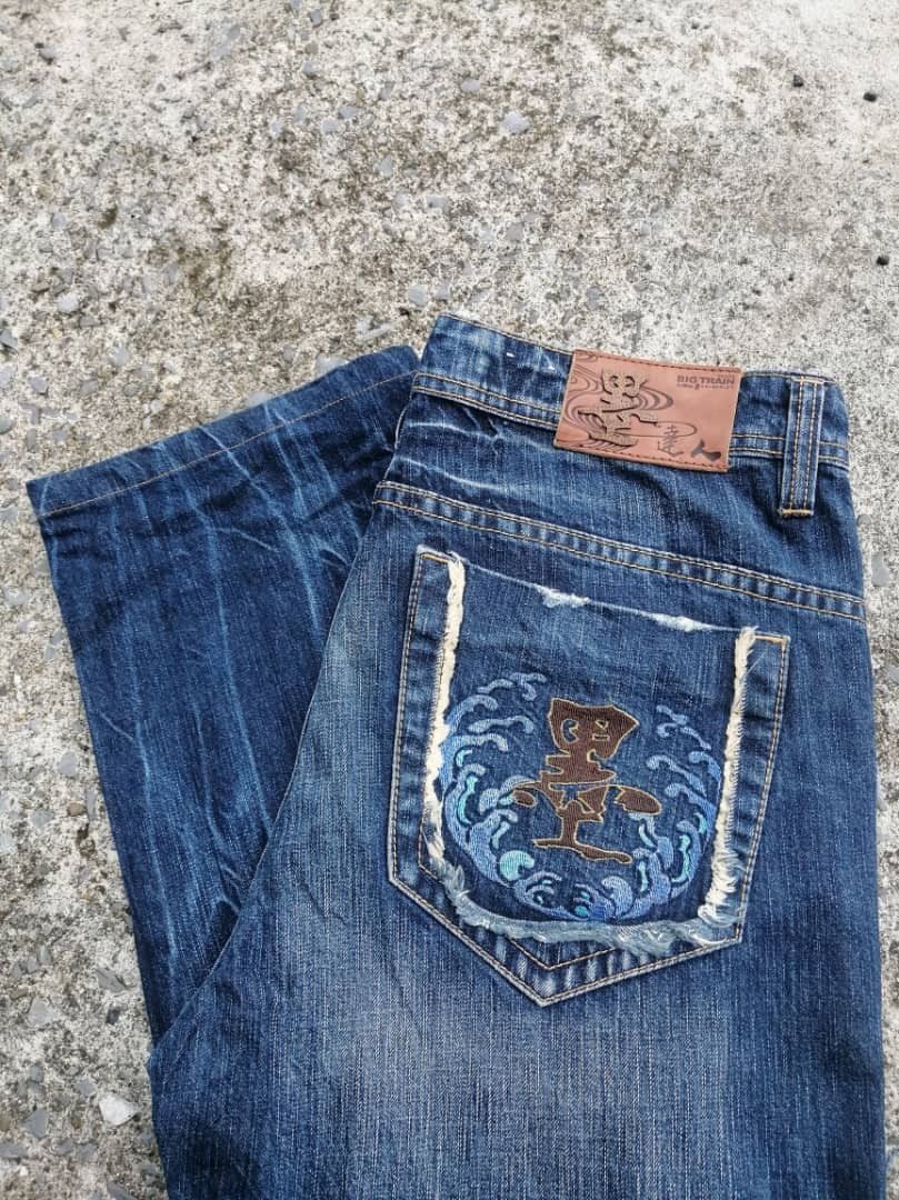 Japanese Brand Osaka Big Train Nice Design Embroidered Denim Jeans Size US 34 / EU 50 - 6 Thumbnail