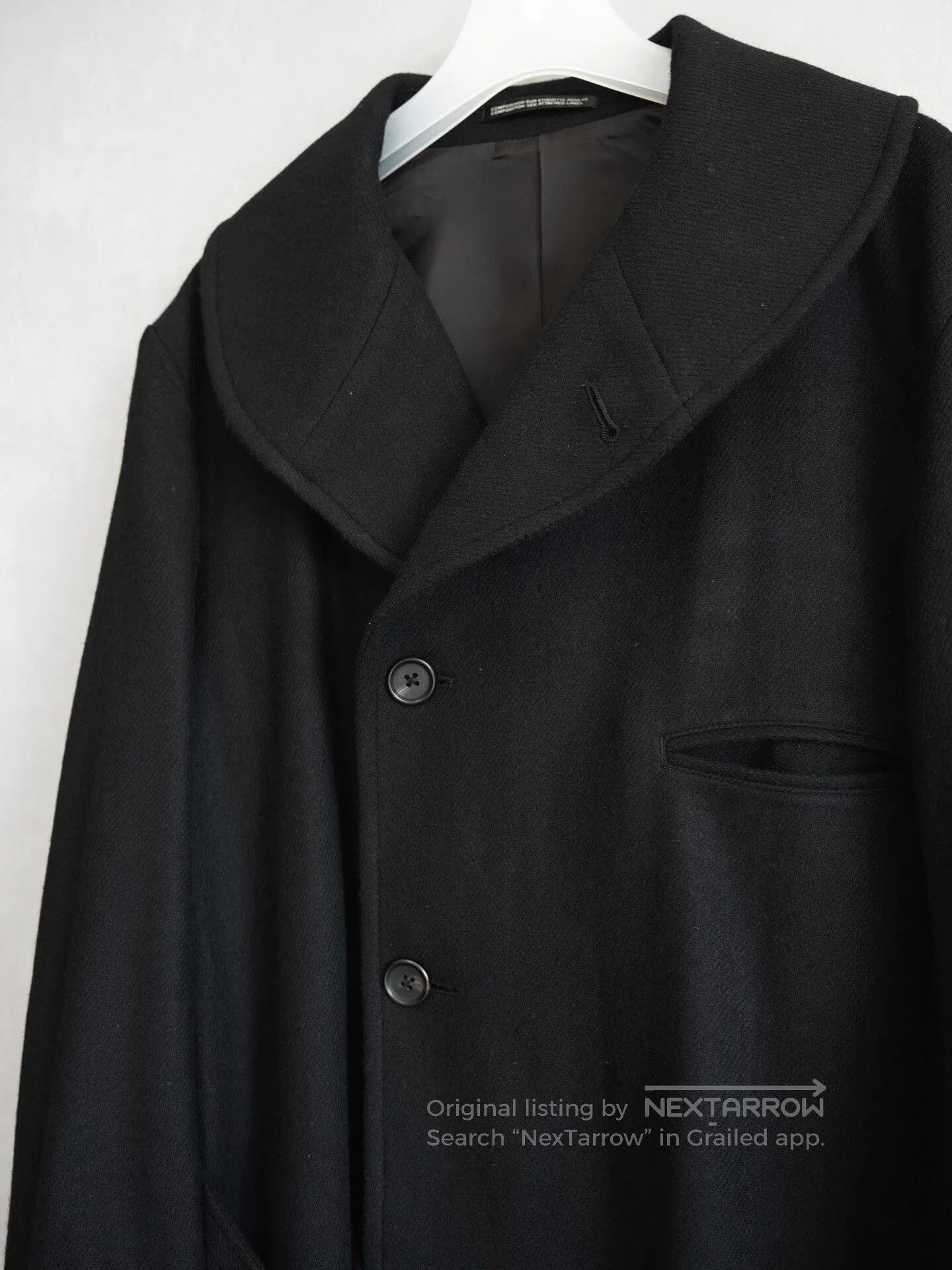 Yohji Yamamoto Yohji Yamamoto Black Wool Coat. Size S / US 4 / IT 40 - 6 Thumbnail