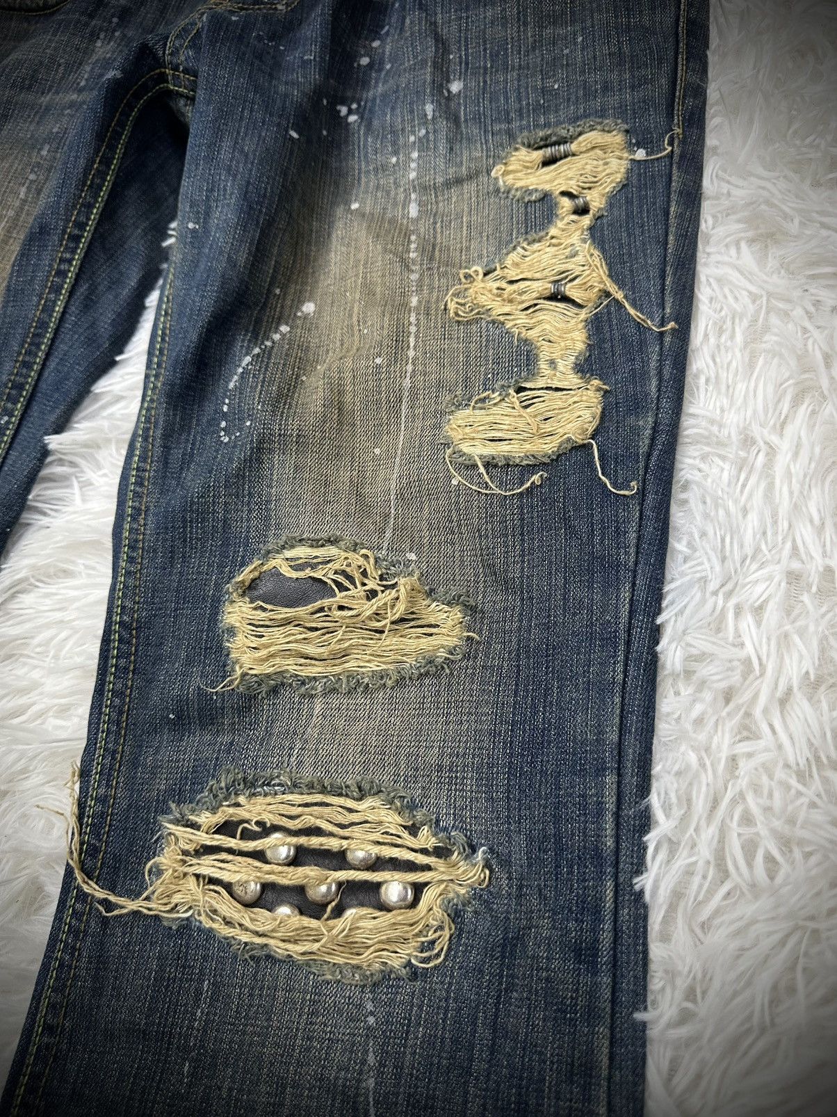 If Six Was Nine rare ifsixwasnine GENNARO mudwash studded flare jeans Size US 32 / EU 48 - 2 Thumbnail