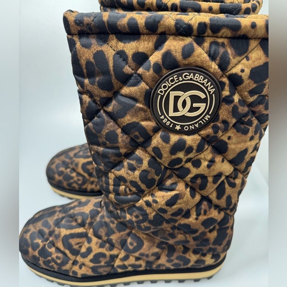 Dolce & Gabbana Dolce & Gabbana City Leopard-Print Boots Men’s Size EU 45/US Size US 12 / EU 45 - 3 Thumbnail