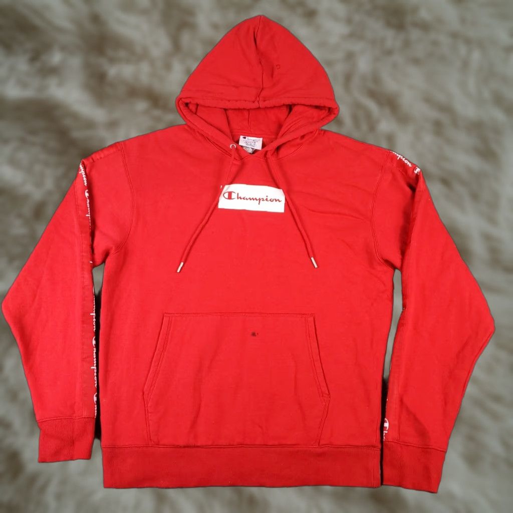 Champion Champion Hoodie Mens Medium Red Casual Pullover Sweatshirt Fleece Size US M / EU 48-50 / 2 - 1 Thumbnail