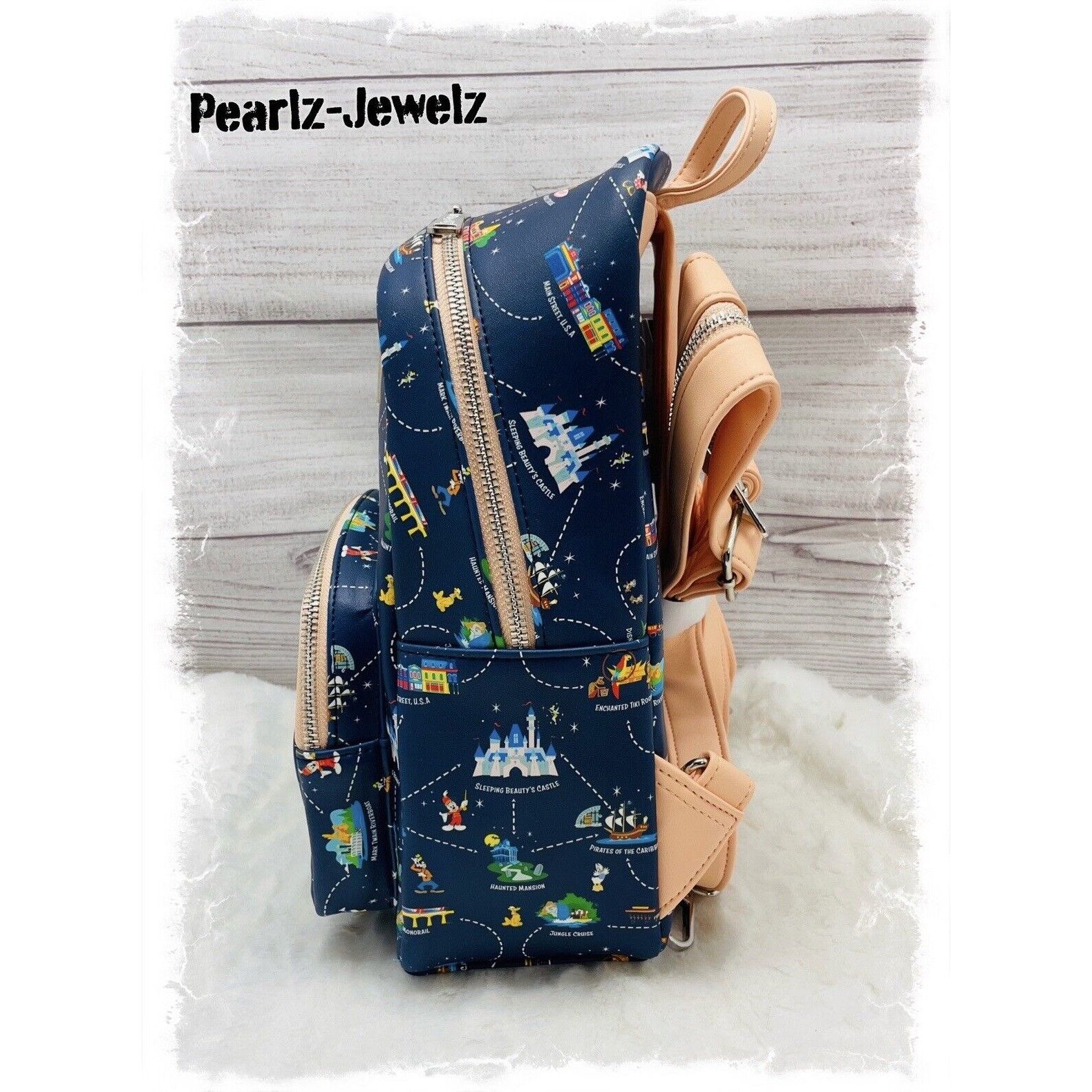 Disney Loungefly Disneyland 65th Anniversary Map Convertible Mini B Size ONE SIZE - 4 Thumbnail