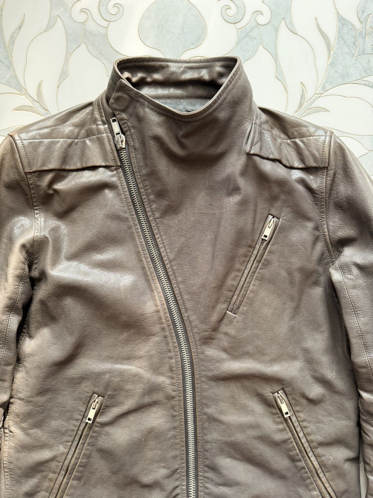 Rick Owens Rick Owens SS2011 “Anthem” Calf Leather Asymmetrical Jacket Size US M / EU 48-50 / 2 - 2 Thumbnail
