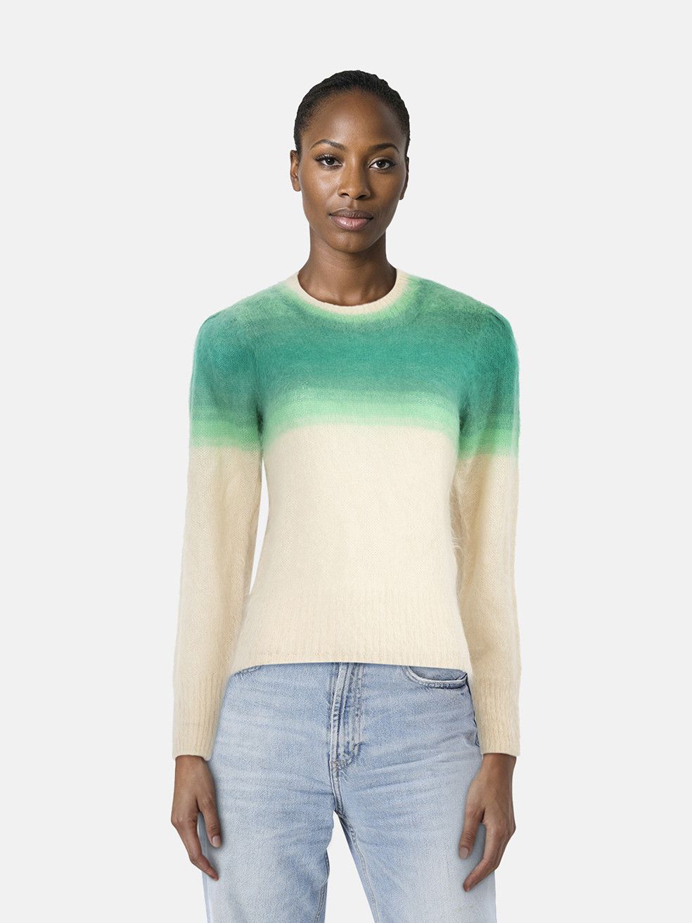 Isabel Marant Green & Beige Ombré Mohair Sweater Size XS / US 0-2 / IT 36-38 - 1 Thumbnail