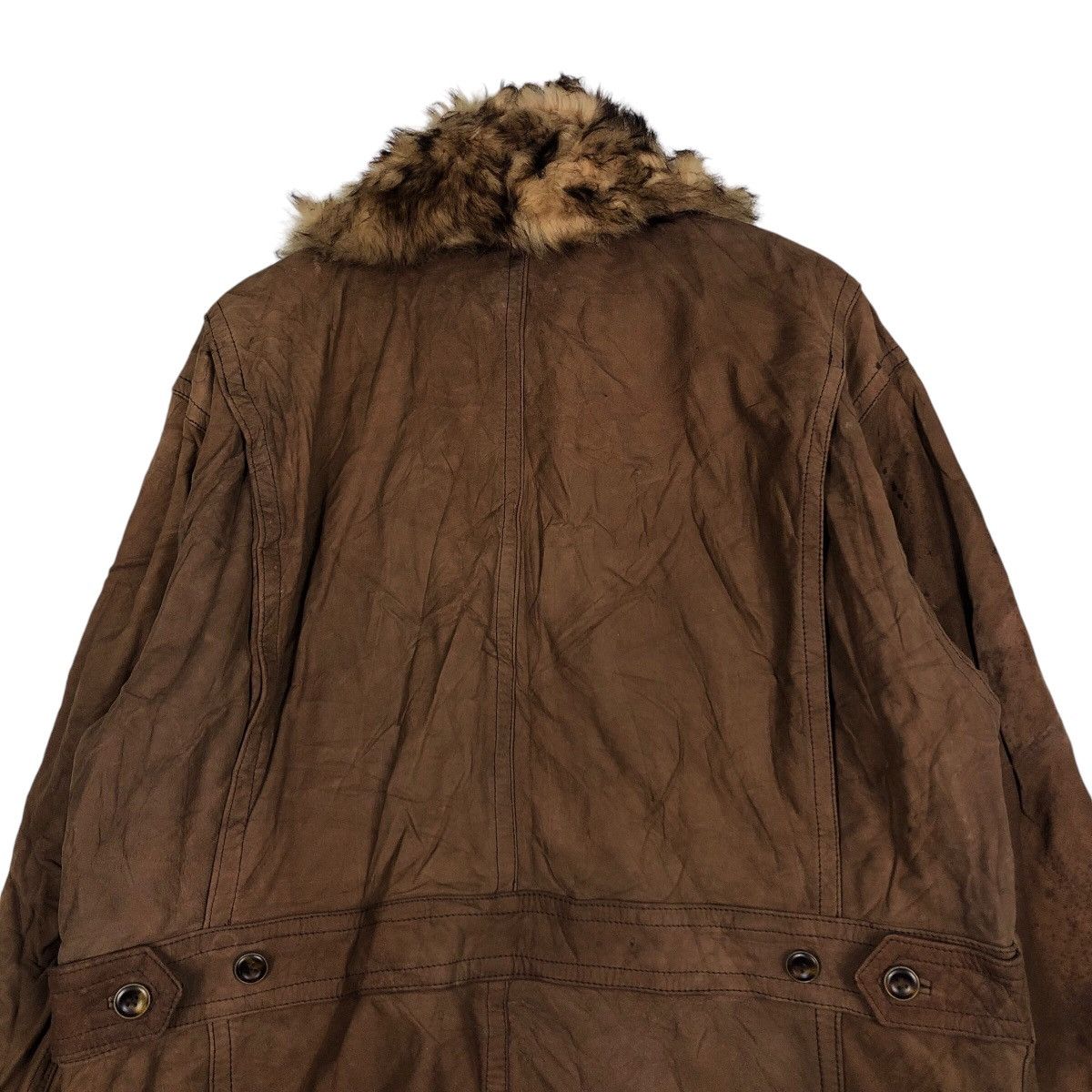 Japanese Brand 📌Mink Fur Collar Leather Jacket Xing The Basic Issey Miyake Size US M / EU 48-50 / 2 - 10 Thumbnail