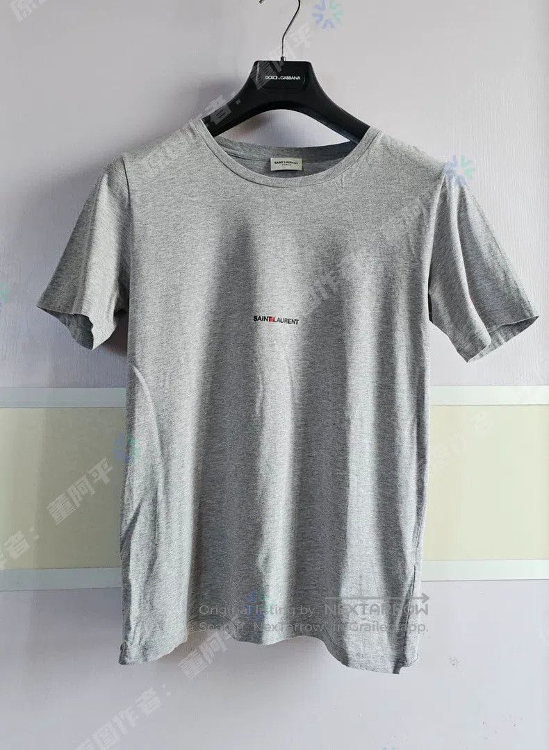 Saint Laurent Paris Saint Laurent Paris Grey short-sleeve T-shirt with classic Size US S / EU 44-46 / 1 - 1 Thumbnail