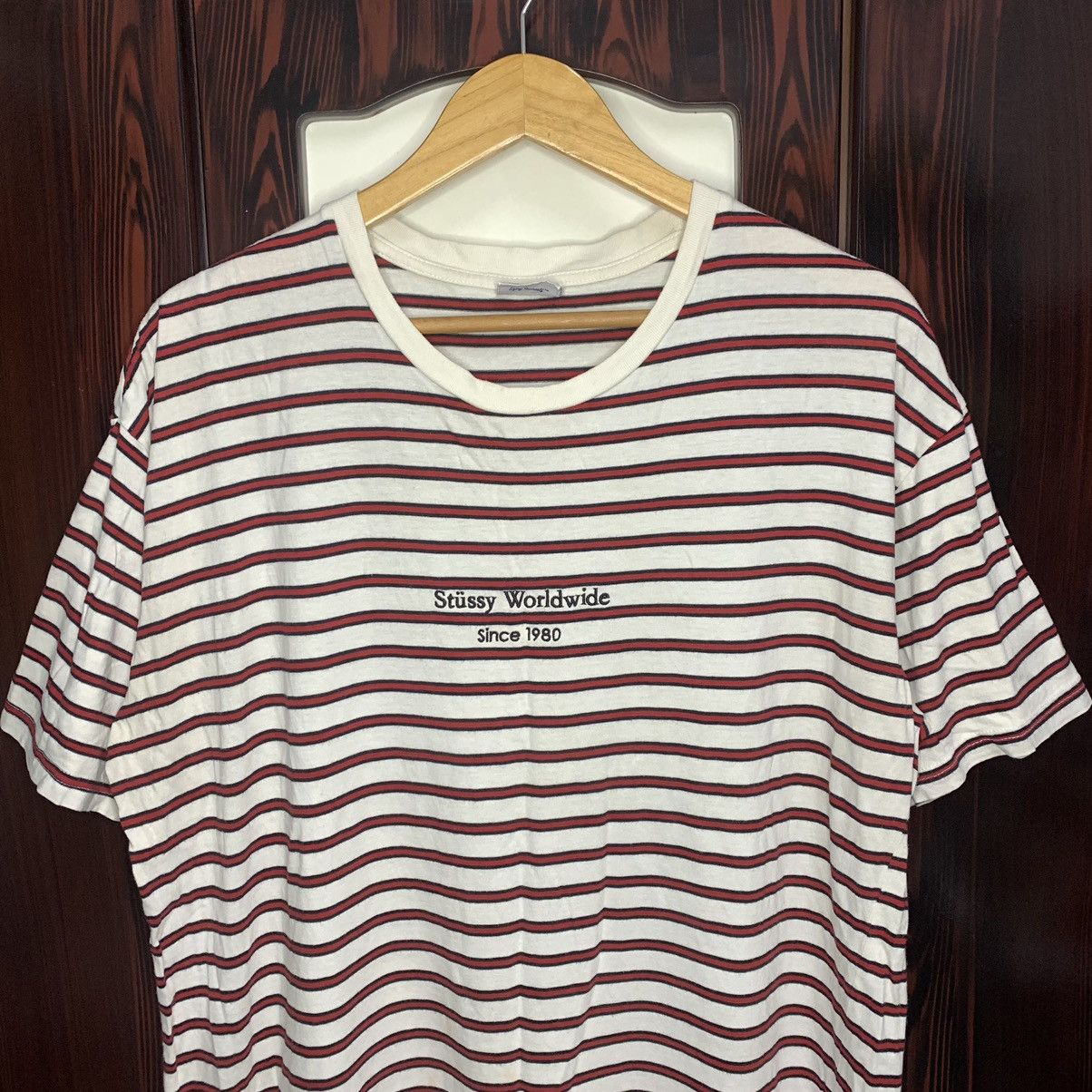 Stussy × Vintage Y2k Vintage Stussy Striped Tee Size US L / EU 52-54 / 3 - 2 Thumbnail