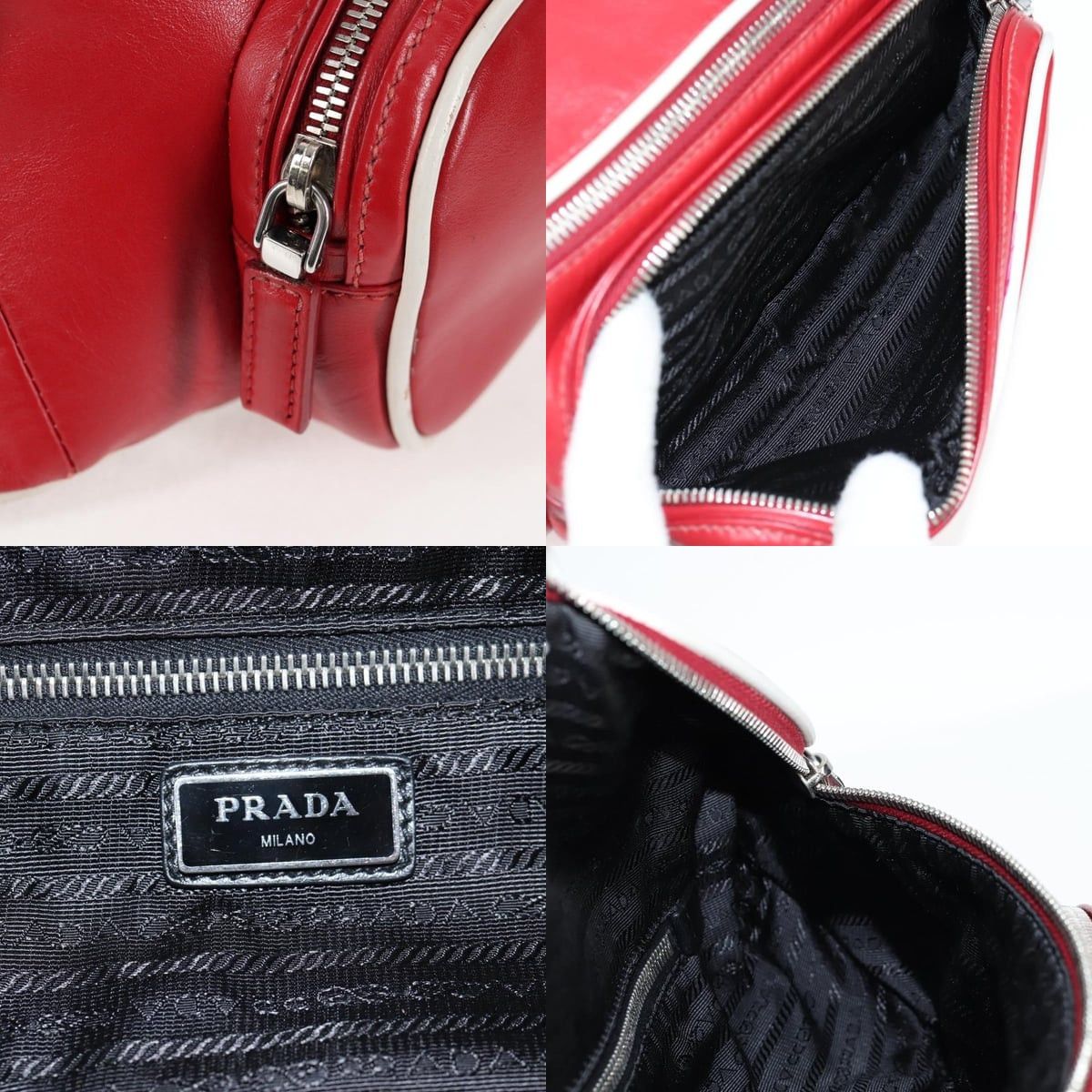 Prada PRADA Body Bag Leather Silver Red Size ONE SIZE - 12 Thumbnail