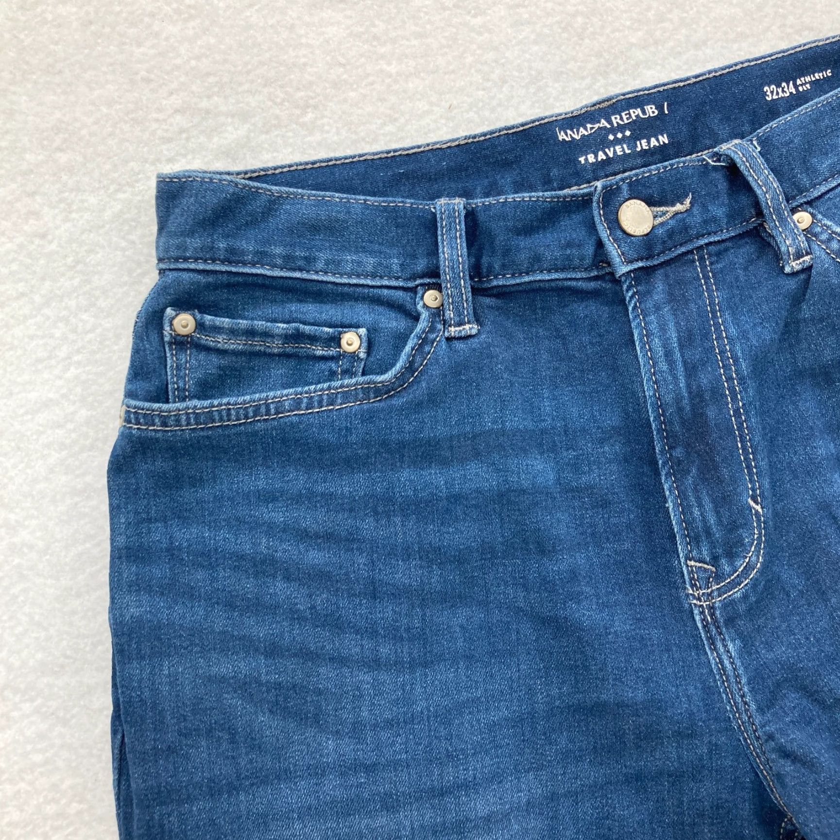 Banana Republic Banana Republic Traveler Jean Mens 32x34 Slim Straight Fit Blue Stretch Denim Size US 32 / EU 48 - 3 Thumbnail