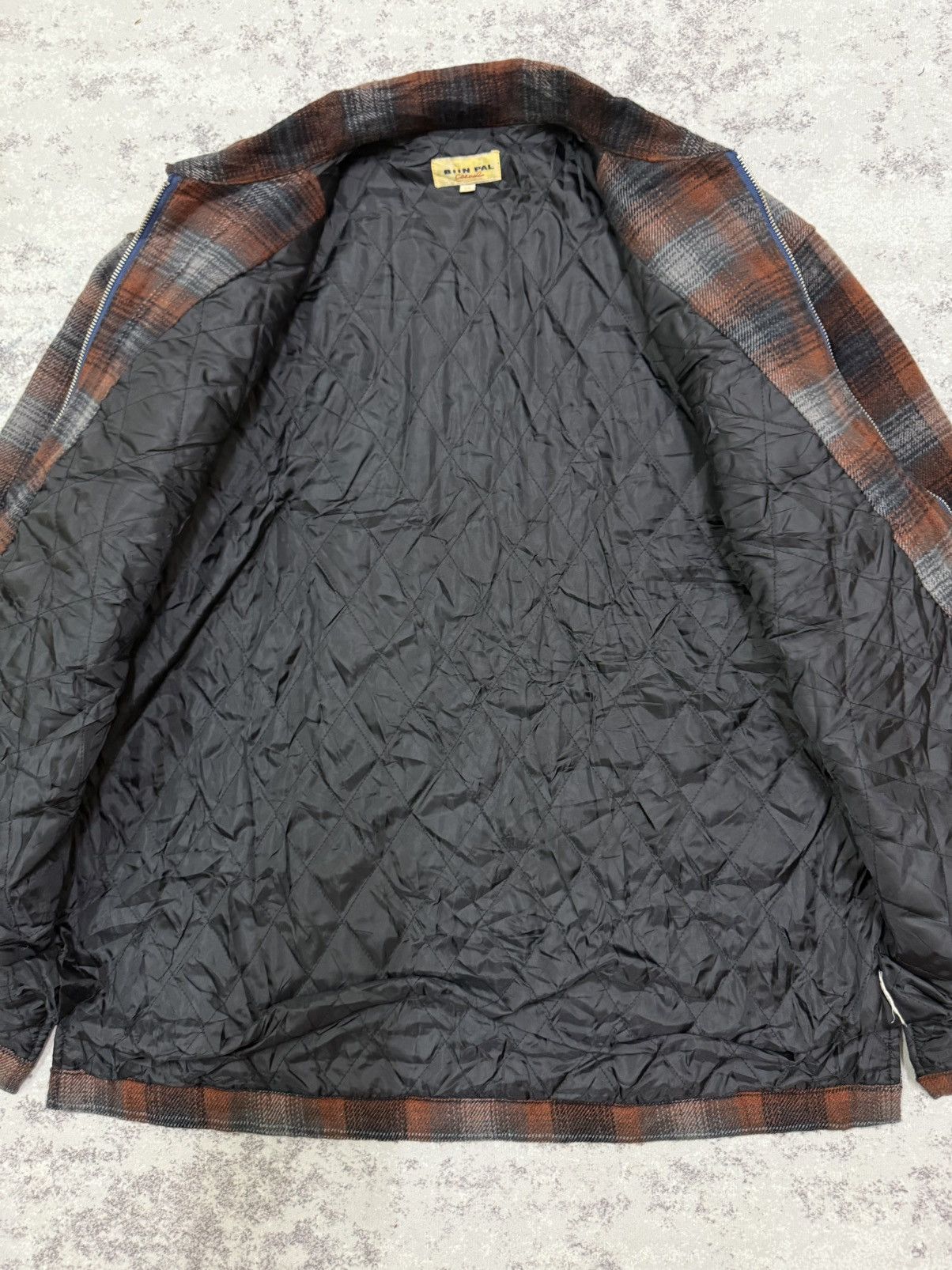 Japanese Brand VINTAGE BOON PAL CHEKERED FLANEL ZIPER QUILTED LINED SHIRT Size US M / EU 48-50 / 2 - 7 Thumbnail