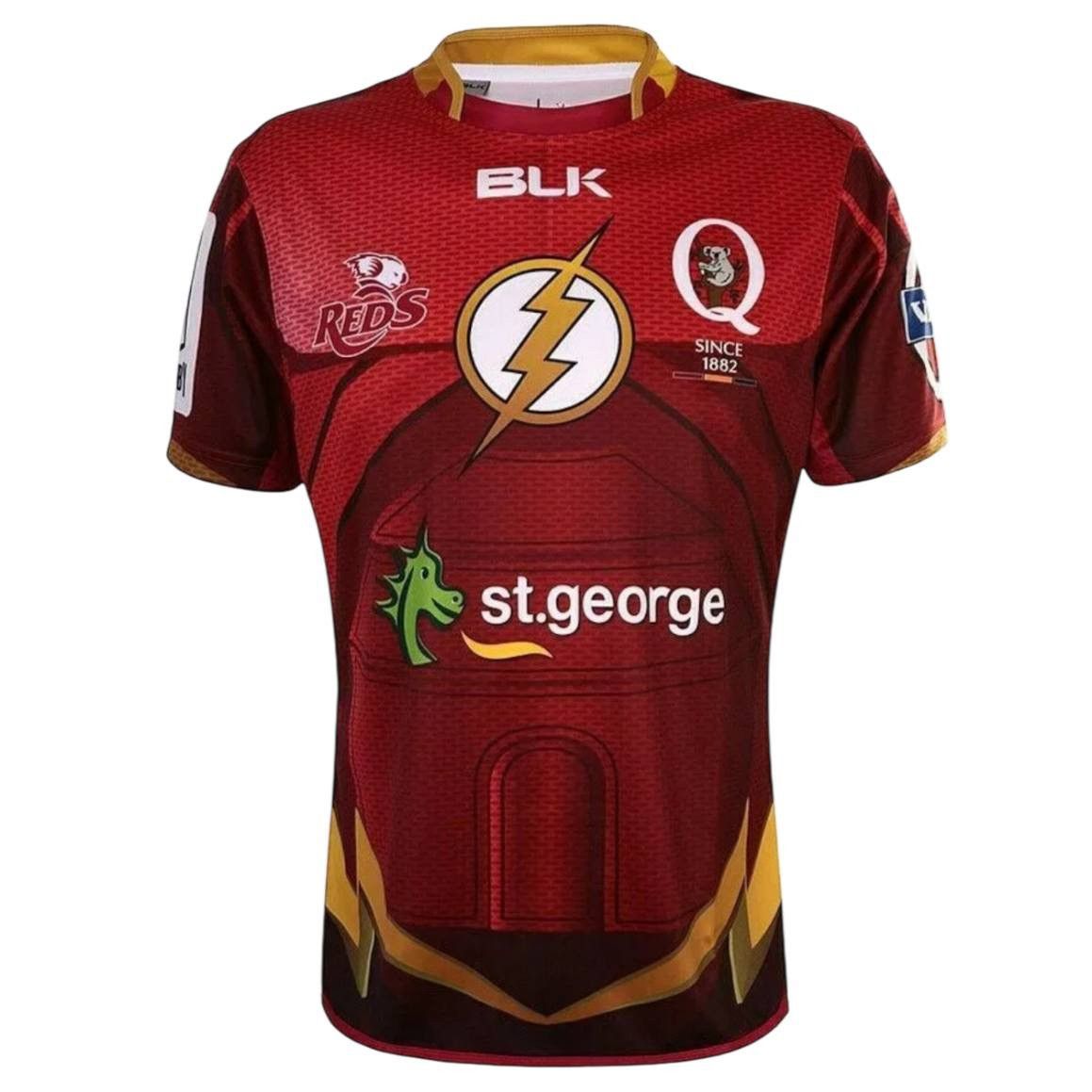 Sports Specialties 2015 QUEENSLAND REDS FLASH BLK RUGBY UNION JERSEY SHIRT 2XL Size US XXL / EU 58 / 5 - 1 Thumbnail
