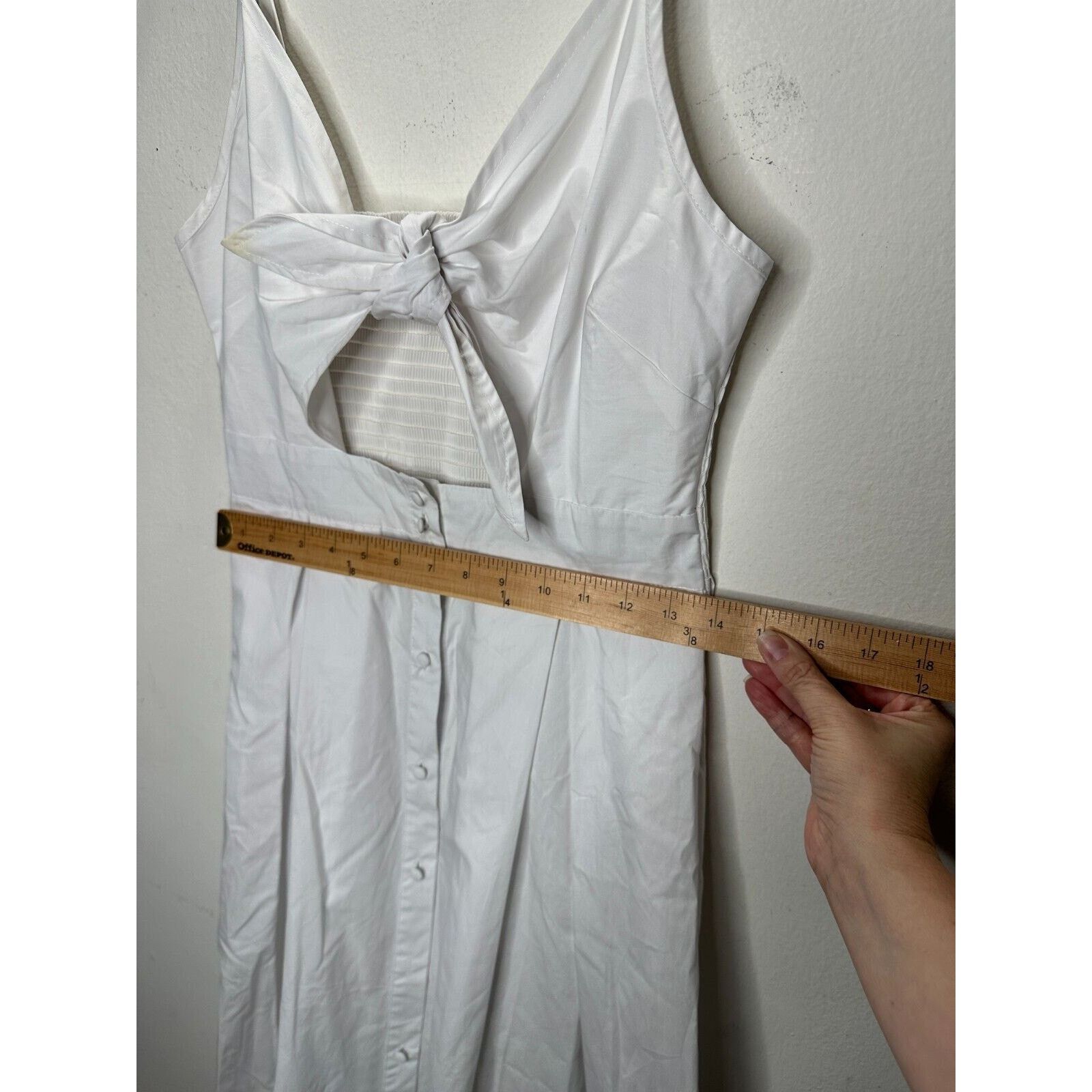 Other White Front Tie Spaghetti Strap Open Front Button Dress M Size M / US 6-8 / IT 42-44 - 9 Thumbnail