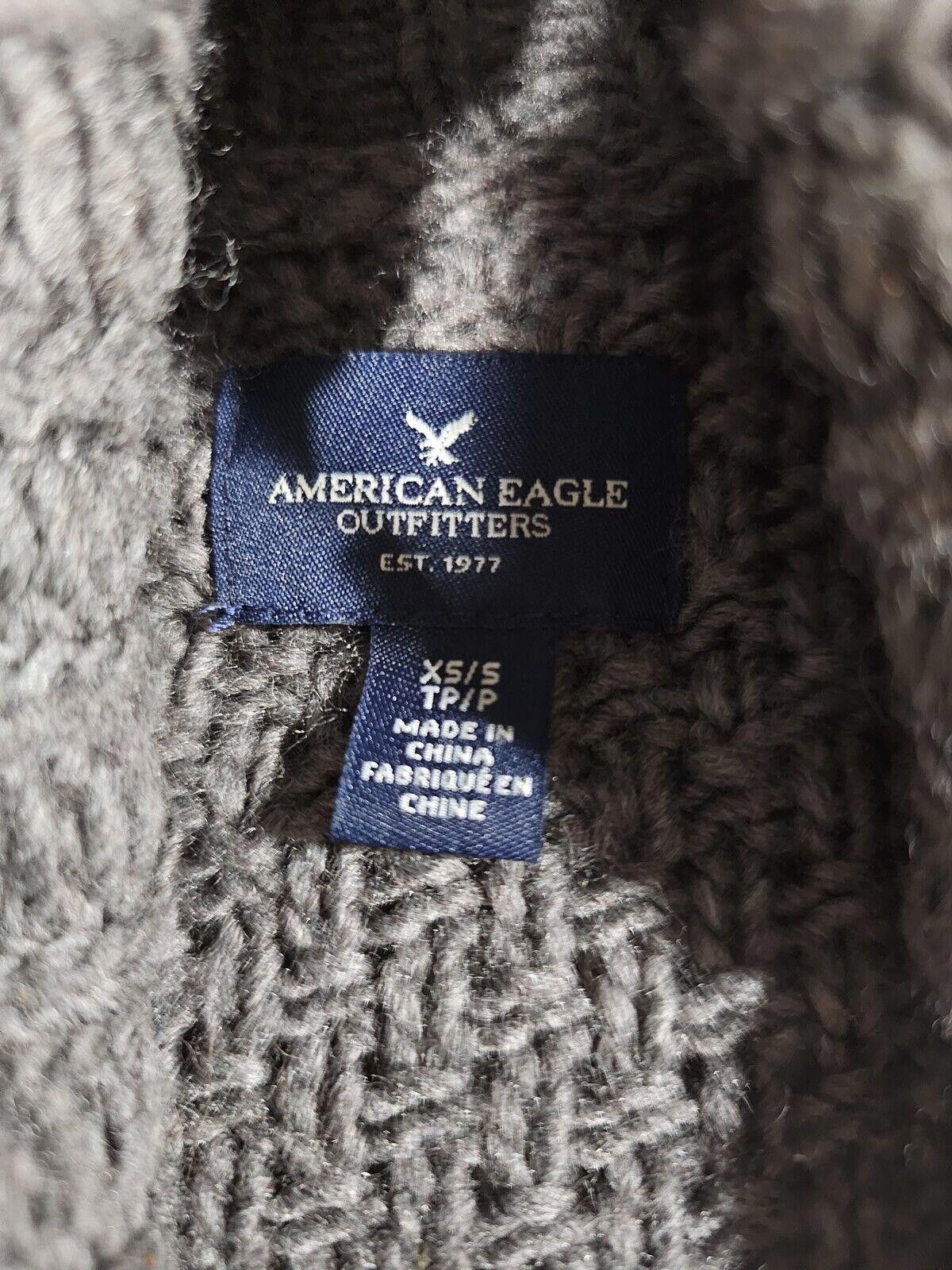 Designer American Eagle XS/S Gray 4 Button Cardigan Knit Wool Blend Size XS / US 0-2 / IT 36-38 - 3 Thumbnail