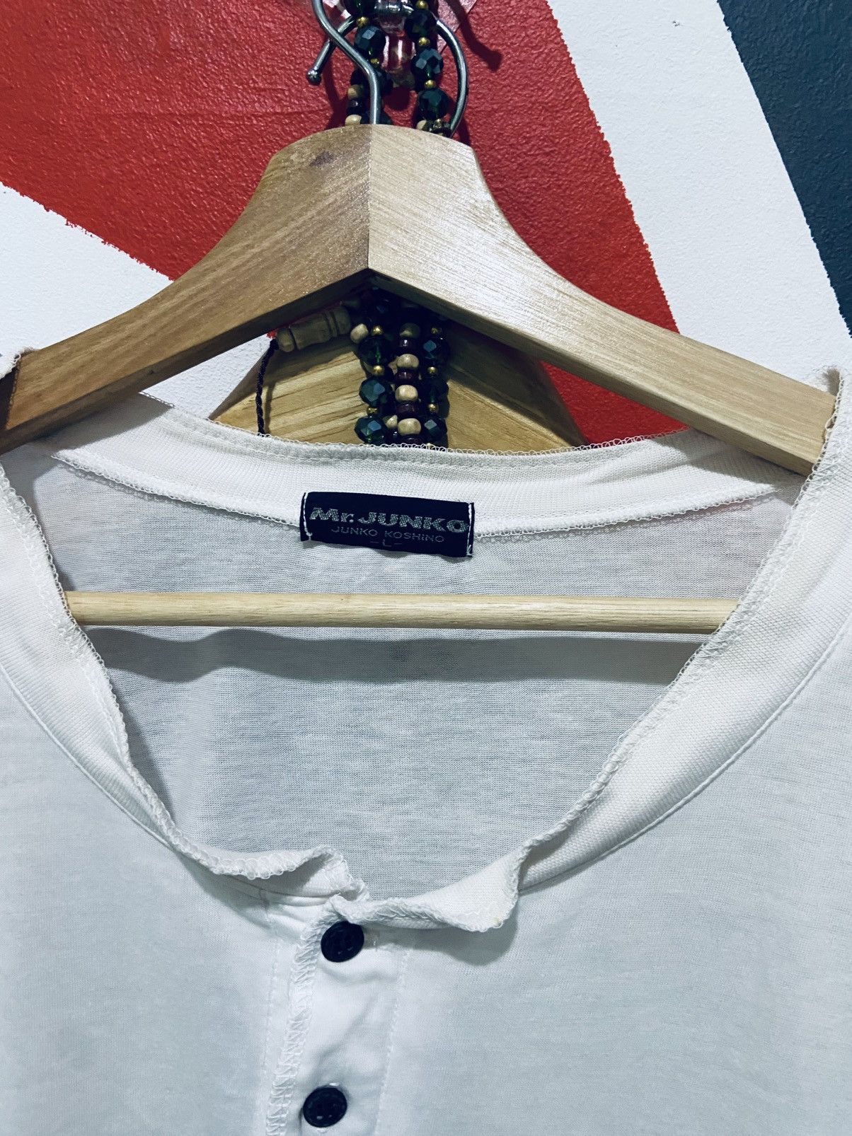 Japanese Brand Mr Junko Junko Koshino For Men Spell Out Design Tee Size US L / EU 52-54 / 3 - 4 Thumbnail