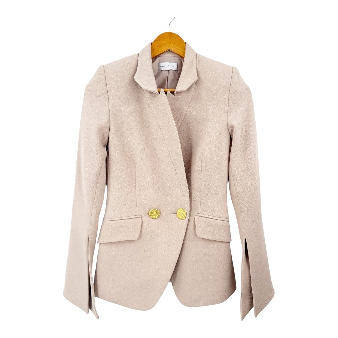 Other Rebecca Vallance Beige Blazer Gold Buttons Cutout Sleeves Size XS / US 0-2 / IT 36-38 - 2 Thumbnail