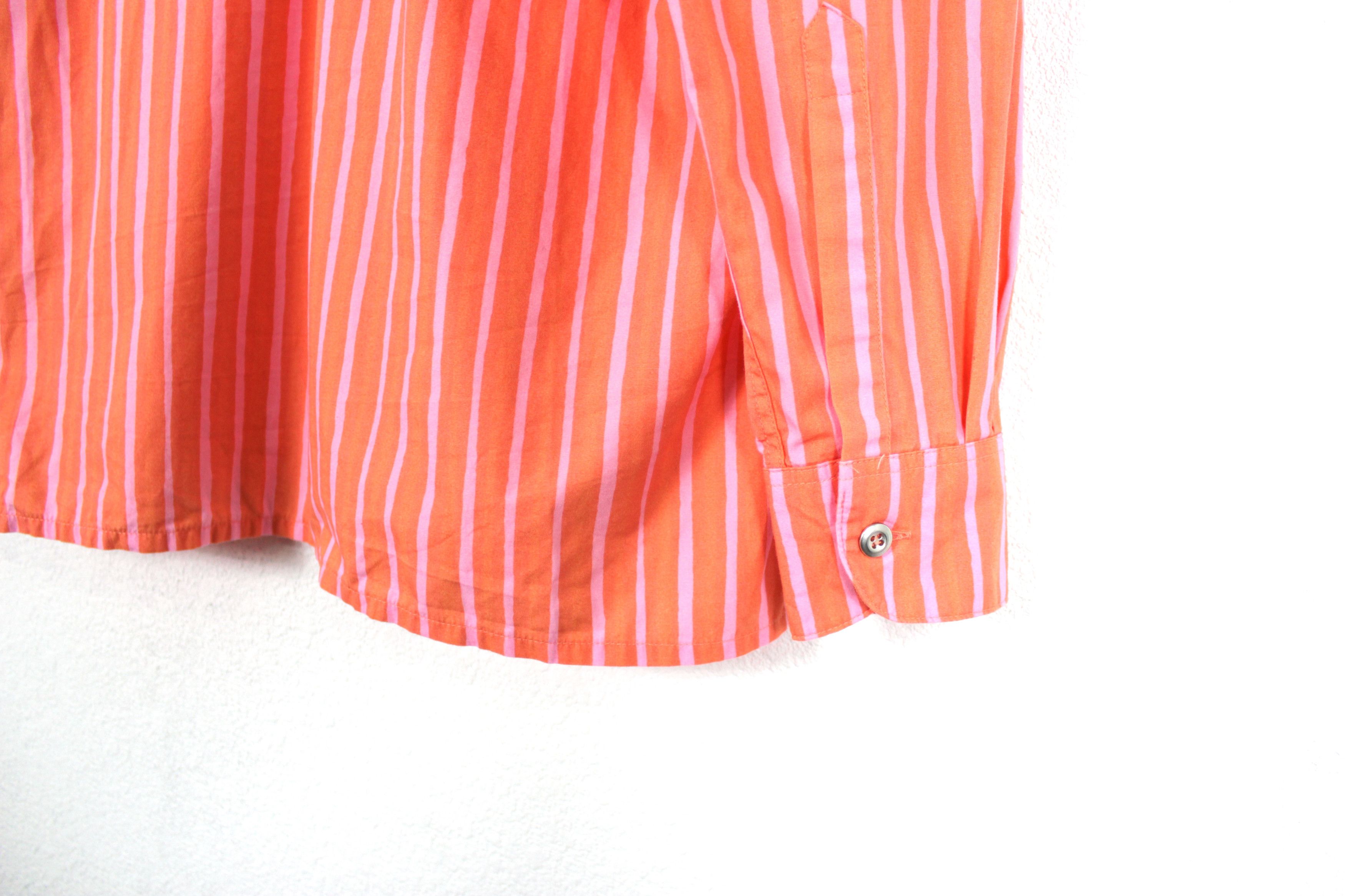 Designer × Marimekko Marimekko Coral Striped Open Collar Camp Shirt XS NZ Size US XS / EU 42 / 0 - 5 Thumbnail