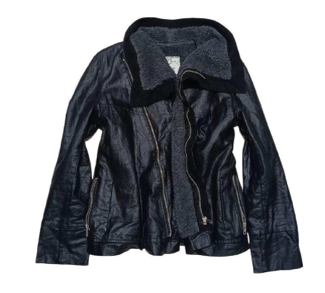 14th Addiction × Isamu Katayama Backlash × Le Grande Bleu (L.G.B.) Shearling Bauhaus Leather Asymmetrical Jacket Size M / US 6-8 / IT 42-44 - 1 Thumbnail