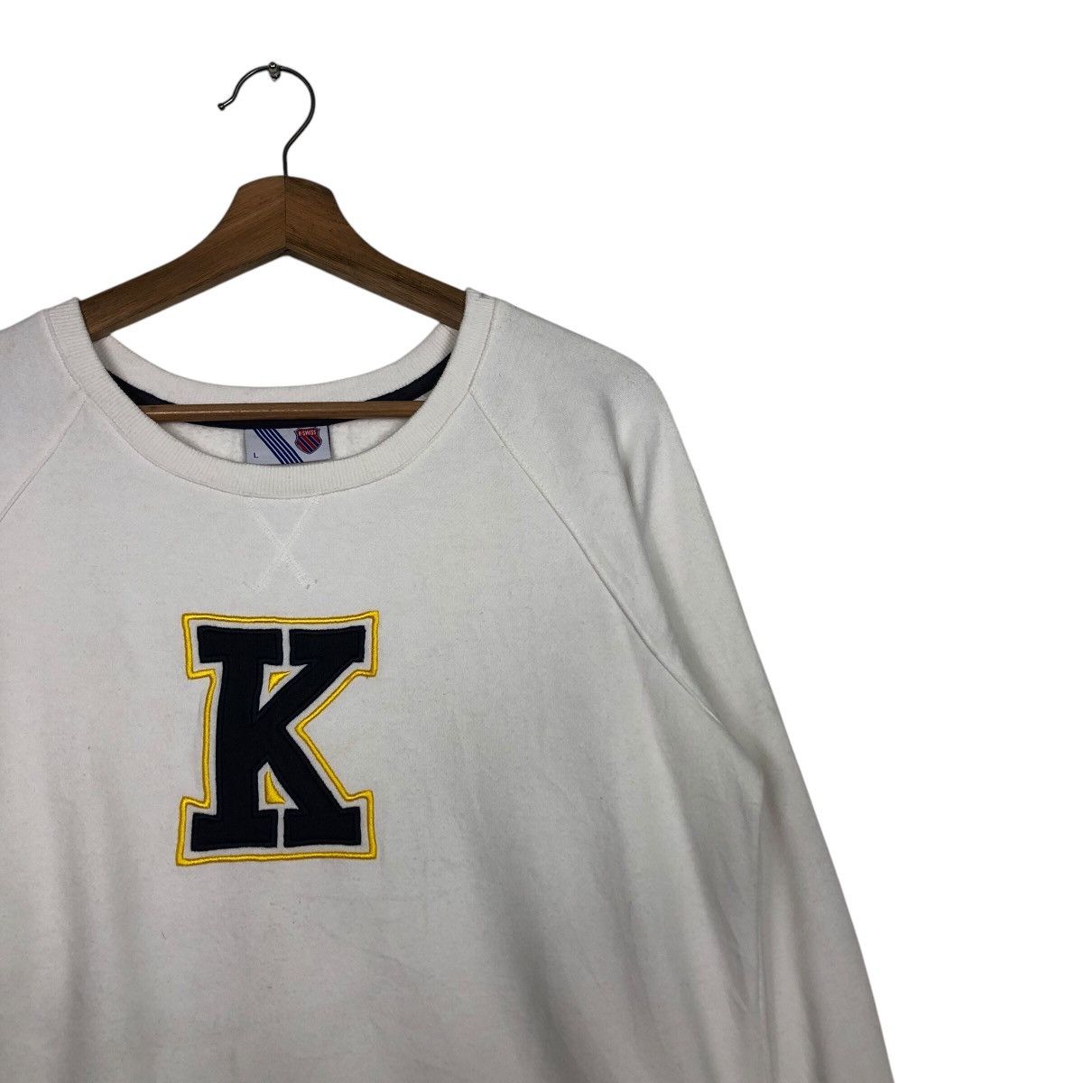 Japanese Brand × Vintage 📌Vintage Sweatshirt Rich White K.Swiss Small Pony Size US L / EU 52-54 / 3 - 7 Thumbnail