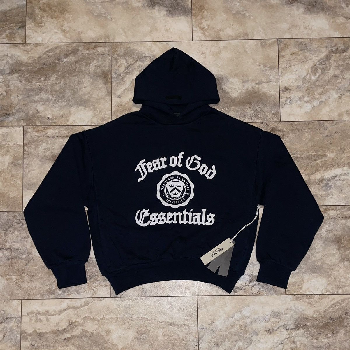 Fear of God Essentials Fleece Vintage Shrunken Hoodie Black