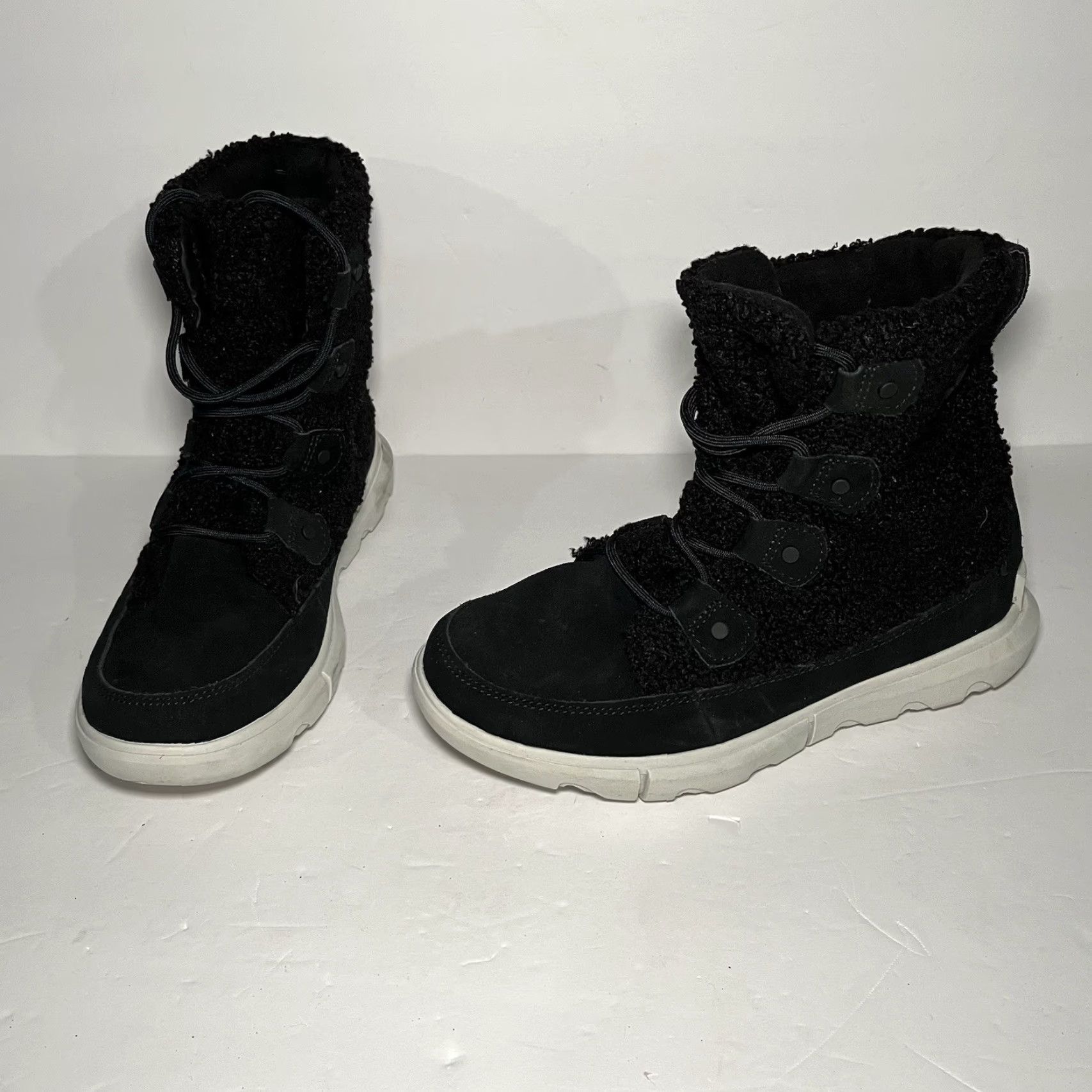 SOREL Sorel Boots Womens Size 7.5 Explorer Next Joan Cozy Snow Black Waterproof Winter Mid-Calf Shaft Lace Up Round Toe Size US 6 / IT 36 - 2 Thumbnail