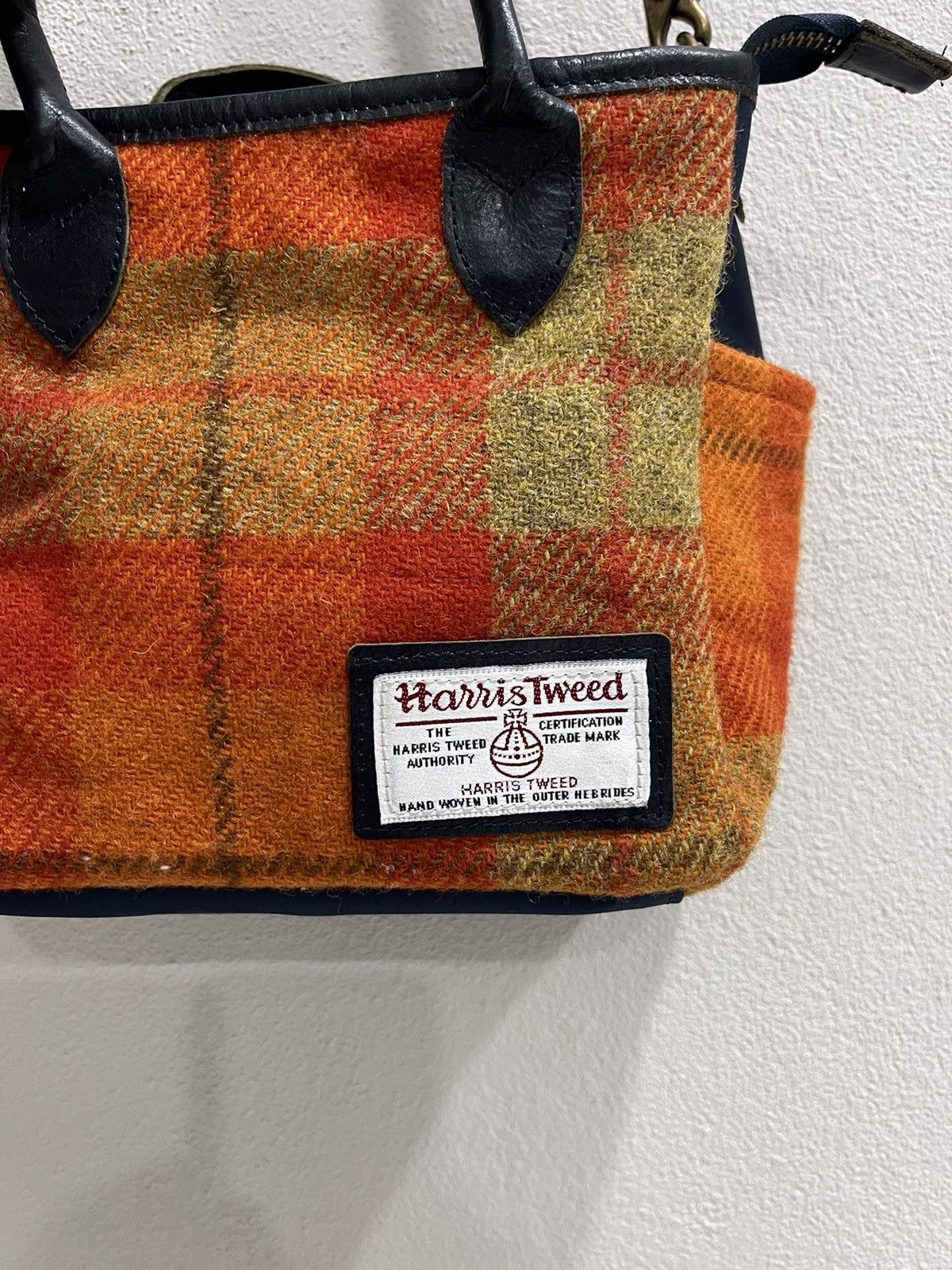 Harris Tweed Vintage Harris Tweed X BPQC 2 Way Orange Plaid Wool Bag Size ONE SIZE - 8 Thumbnail