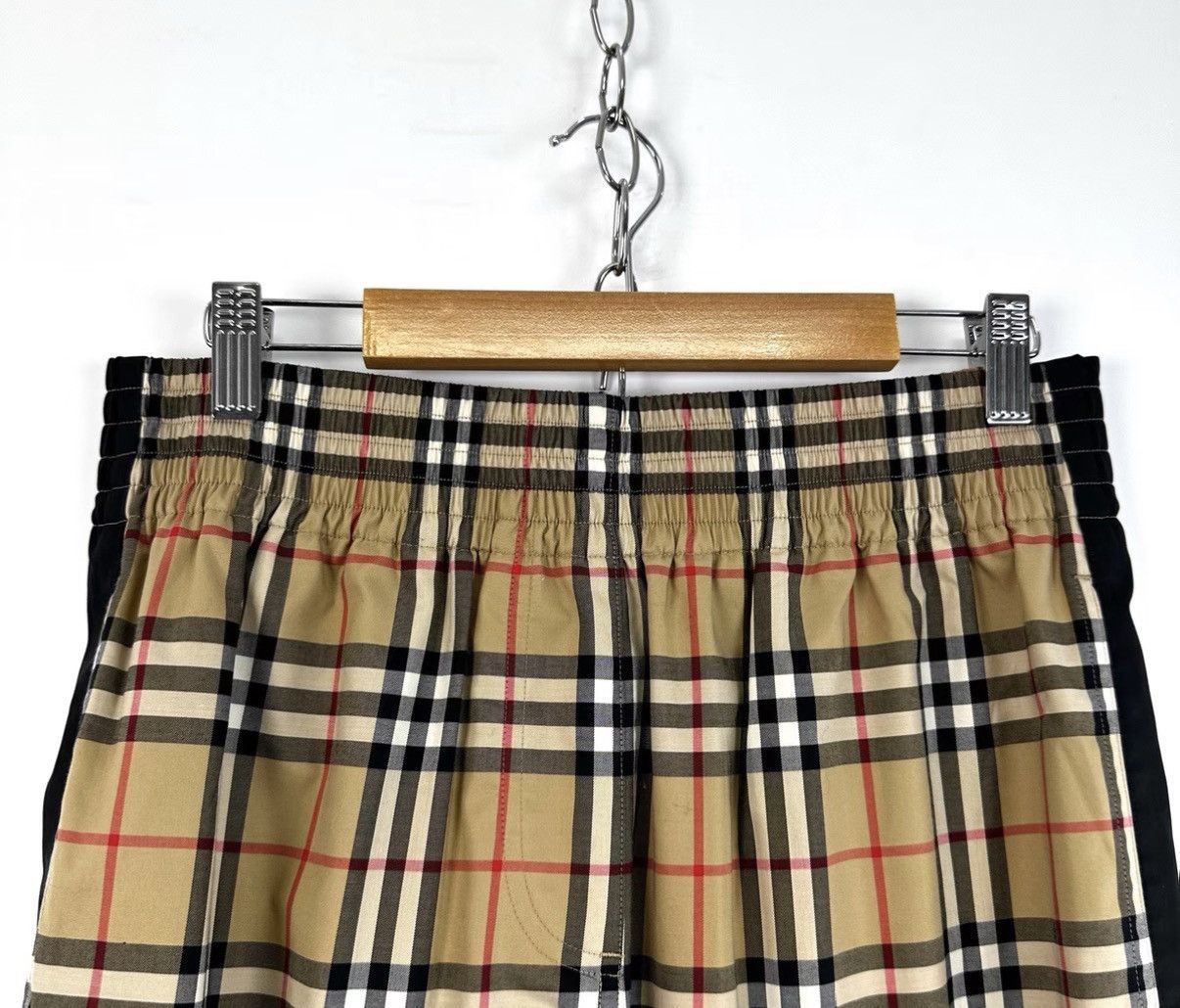 Burberry Burberry Check Black Side Silk Panel Wide Leg Pants K12 Size 27" / US 4 / IT 40 - 2 Thumbnail