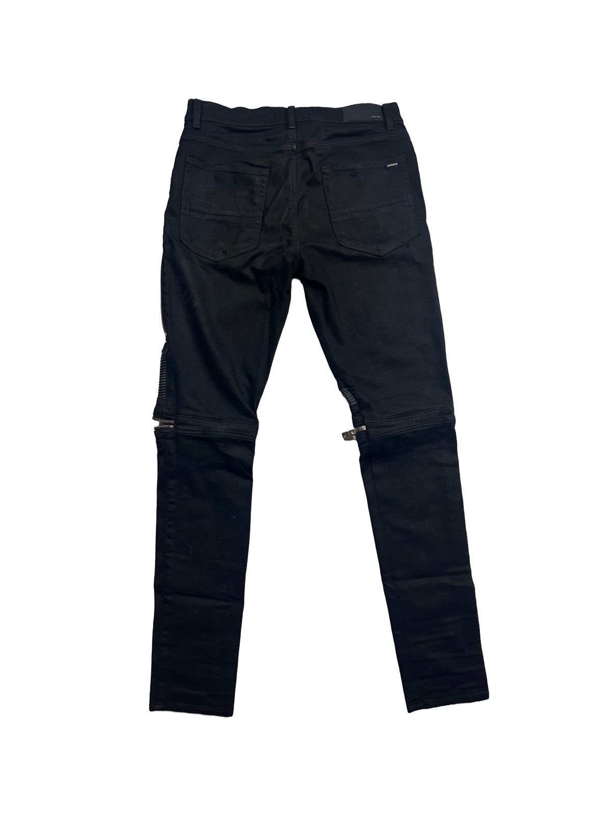 Amiri AMIRI BLACK LEATHER PATCH MX2 JEANS | Grailed