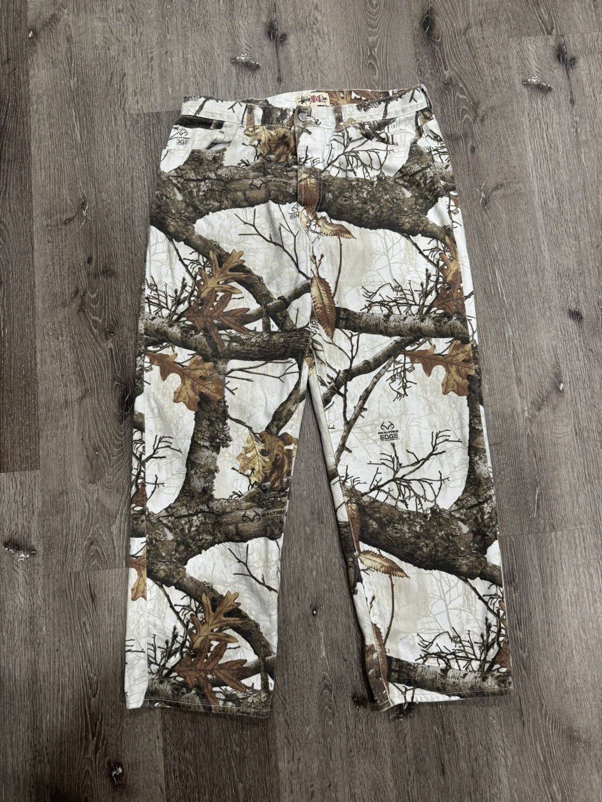 Stussy Realtree White Tree Camo Big Ol Jeans Size 34