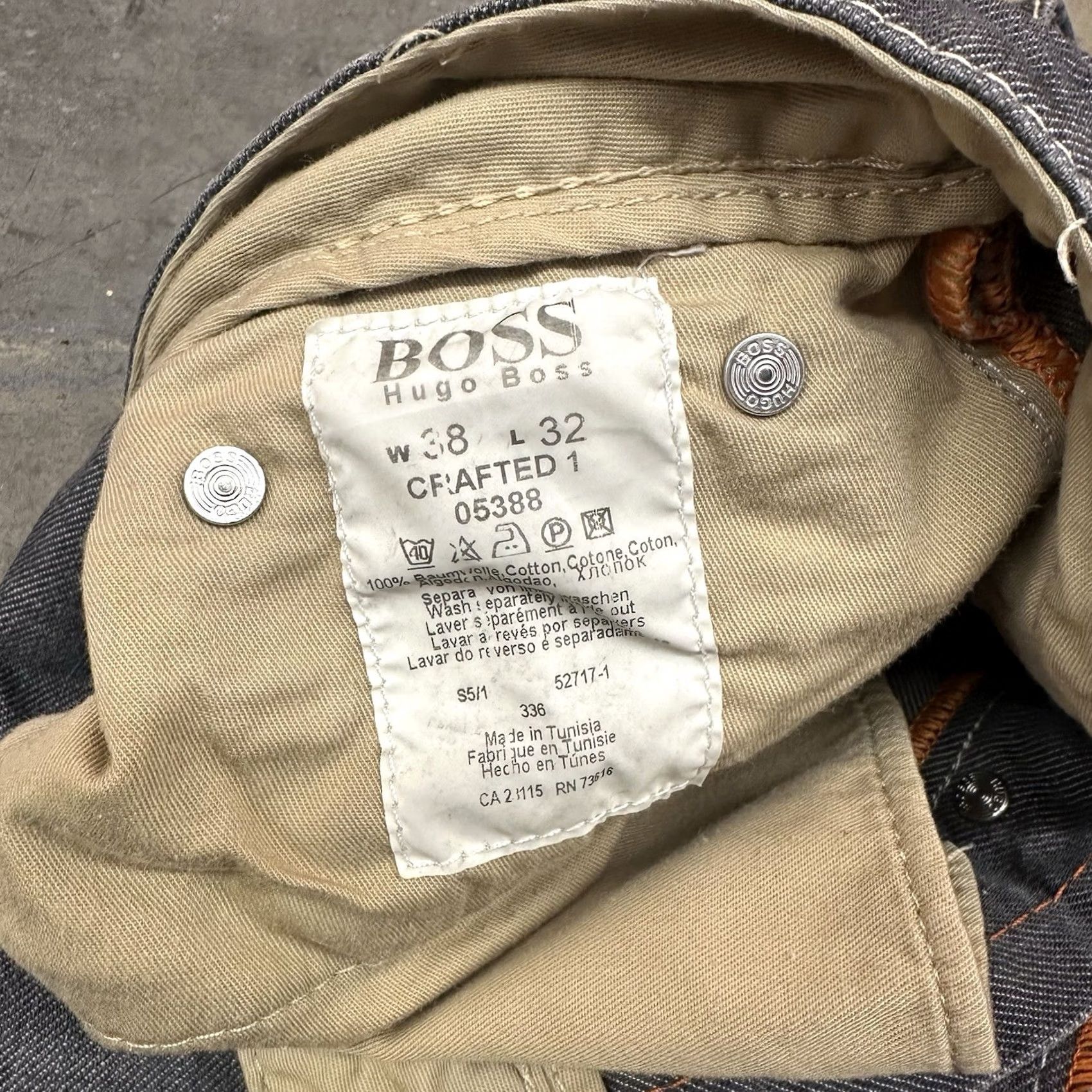 Hugo Boss Hugo Boss Jeans Men's 38 W 32 L Straight Leg Button Fly Denim Gray Grunge Size US 38 / EU 54 - 5 Thumbnail