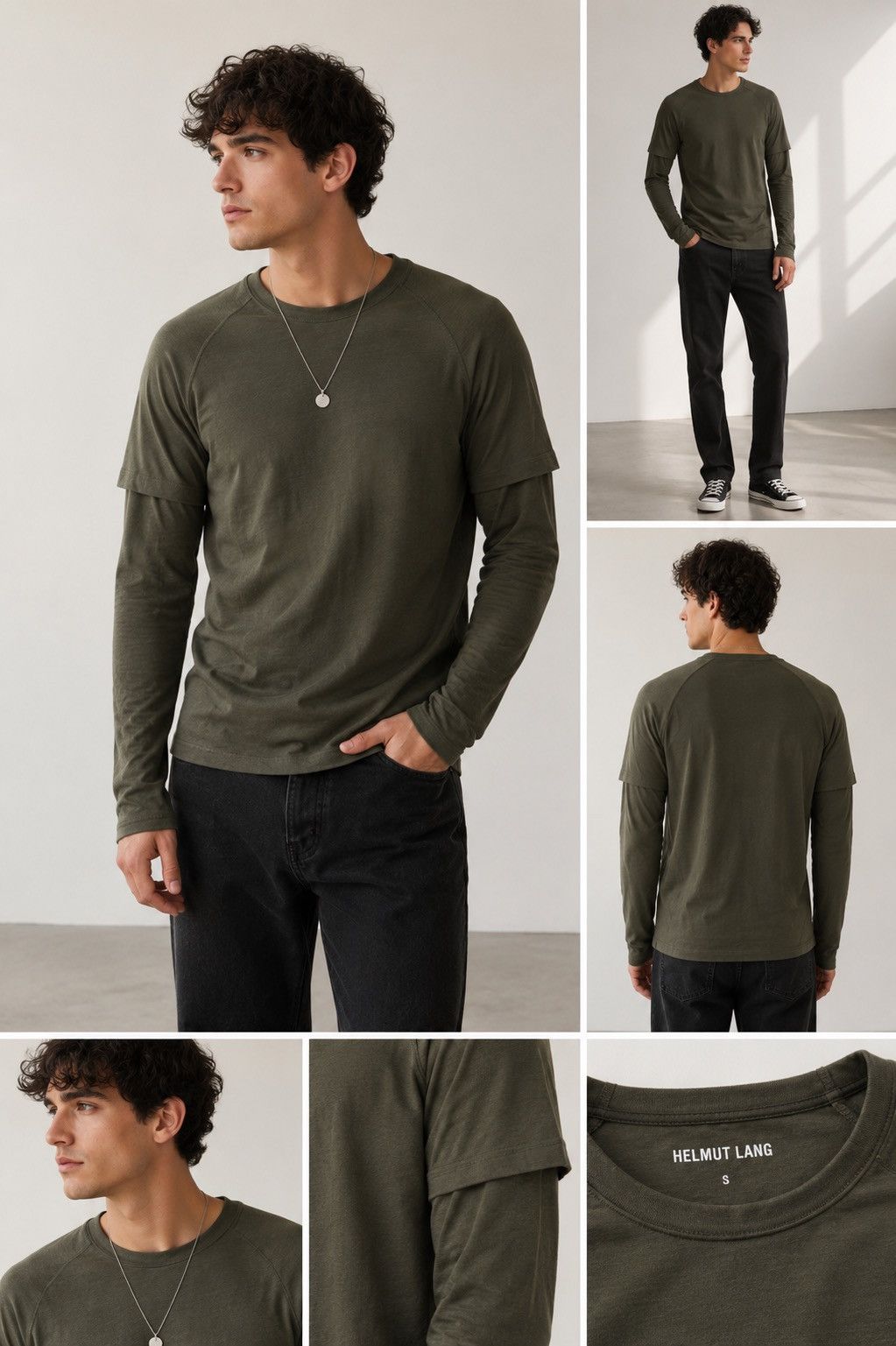 Helmut Lang Helmut Lang Double Layer Sleeve Tee Size Small Size US S / EU 44-46 / 1 - 9 Thumbnail