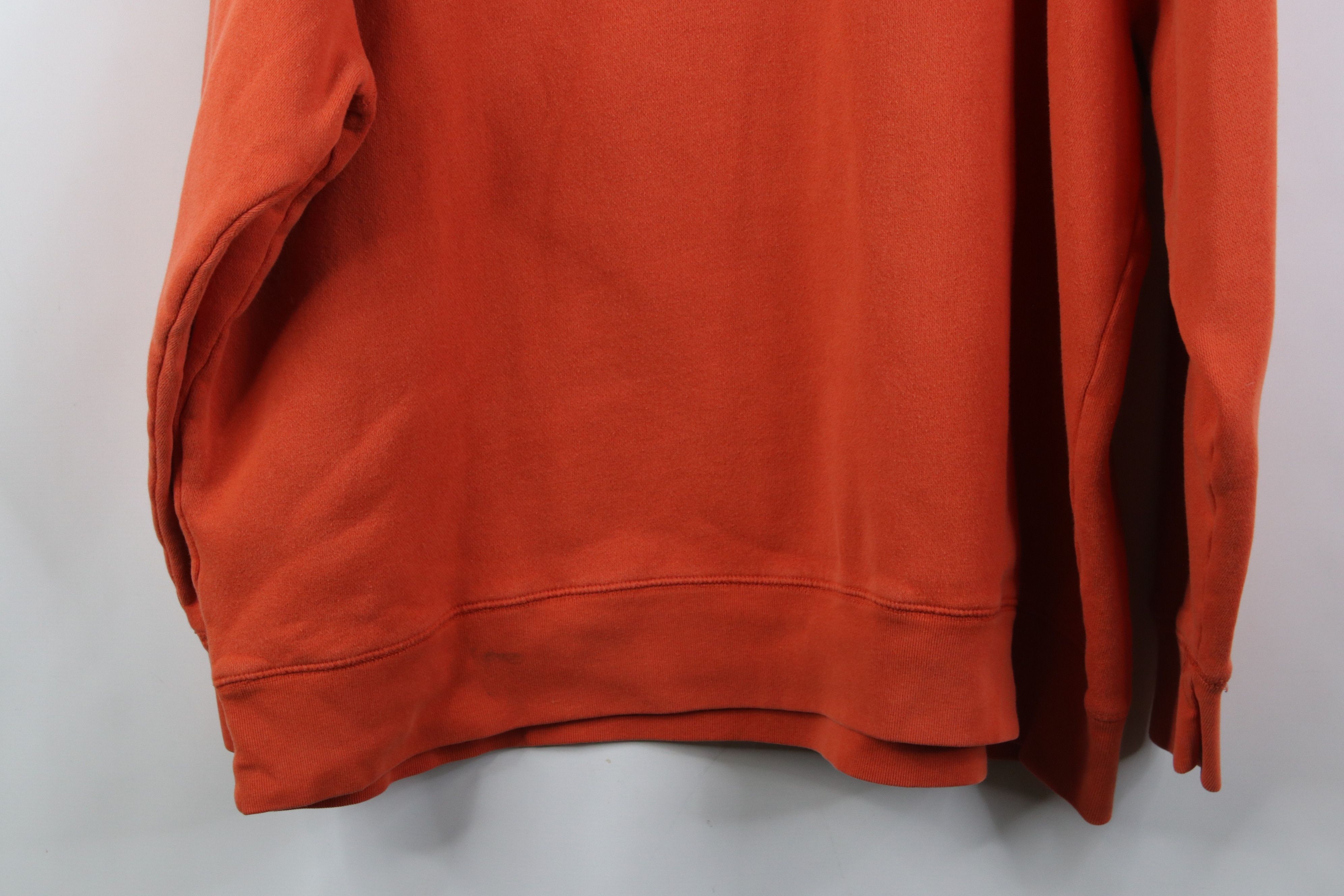 Vintage Vintage 90s Y2K Streetwear Blank Hoodie Sweatshirt Orange Size US XXL / EU 58 / 5 - 14 Thumbnail
