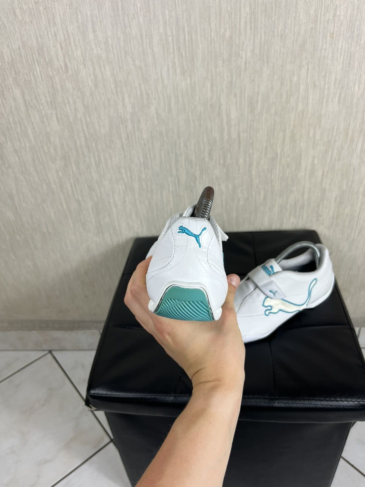 Puma × Vintage Vintage Puma y2k leather velcro shoes low sneakers speed cat Size US 8.5 / EU 41-42 - 6 Thumbnail