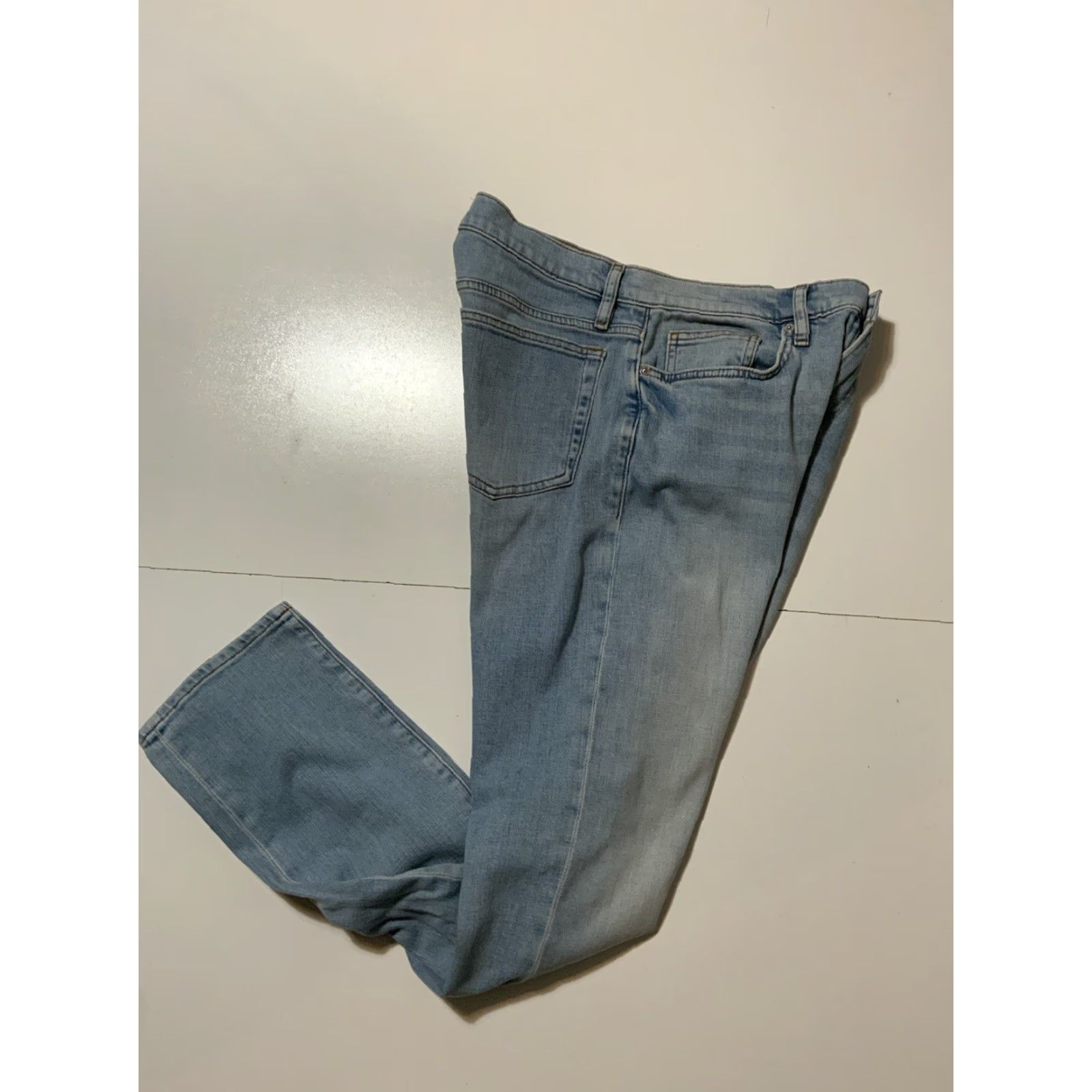 Frame VINTAGE FRAME L’Homme Slim Finn Signature Straight Leg Jeans Men 31 Blue Denim Slimming 33in Inseam Mens Size US 31 - 4 Thumbnail