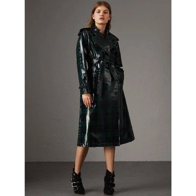 Burberry Burberry Cranleigh Laminated Tartan Wool Trench Coat Grailed