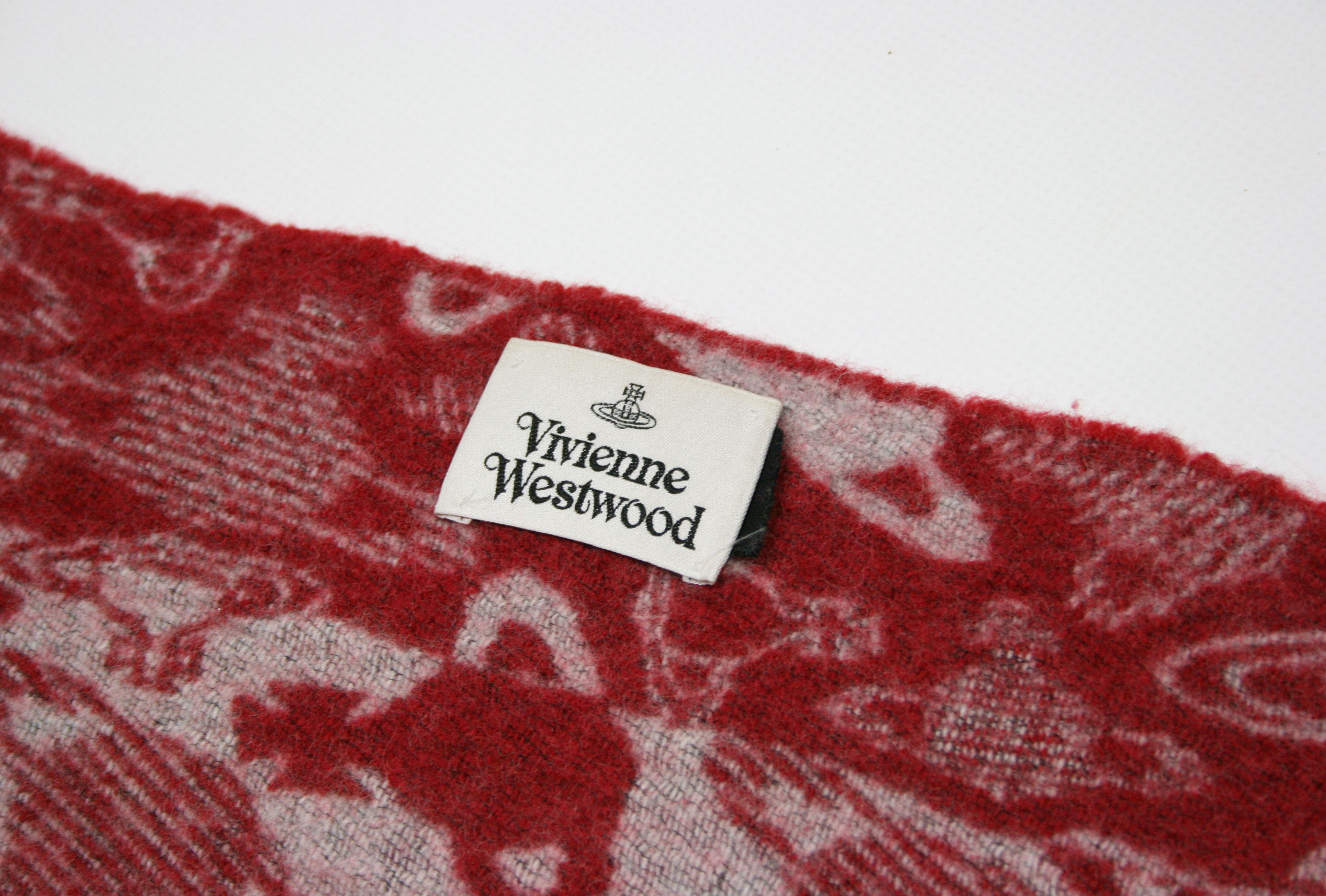 Vivienne Westwood 00S Orb Graffiti Monogram Wool Scarf Vintage Size ONE SIZE - 7 Thumbnail