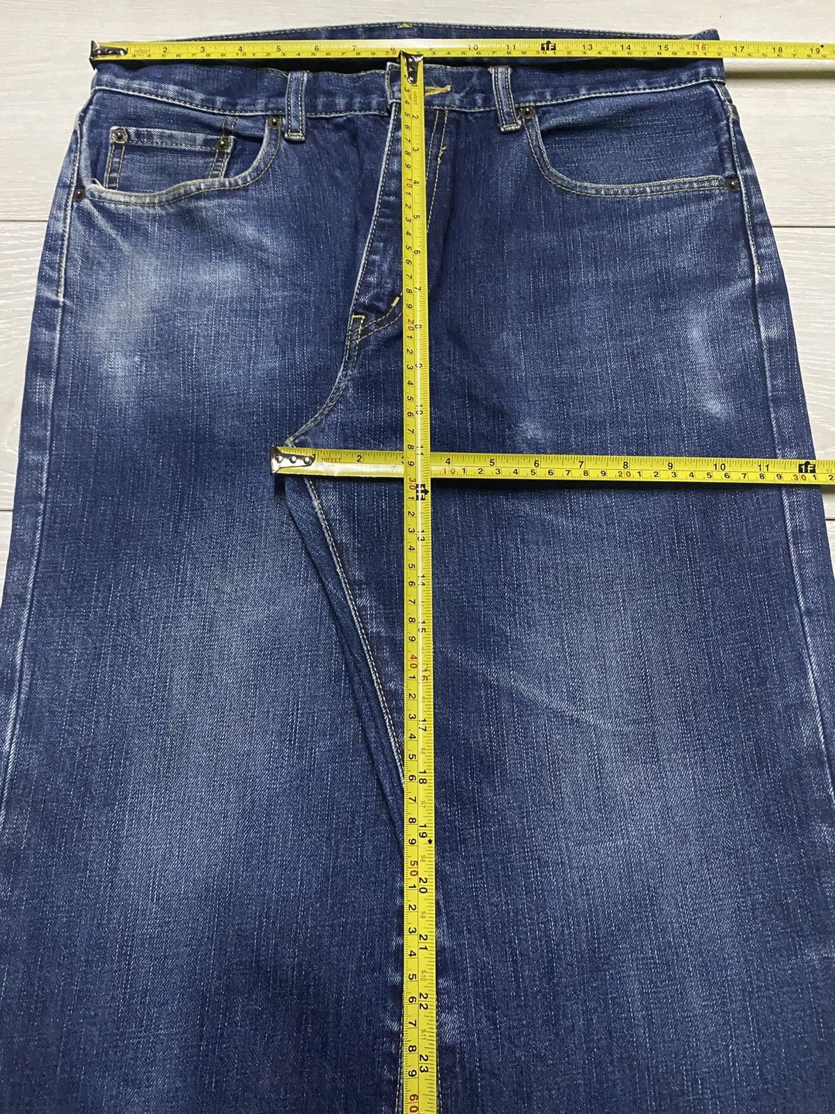 Japanese Brand Vintage Clothing Japanese Brand Blue Wash Distressed Jeans Size US 33 - 11 Thumbnail