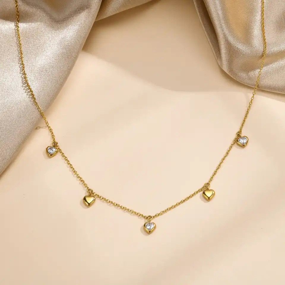 Other Bling Heart Charm Choker Necklace Size ONE SIZE - 1 Thumbnail